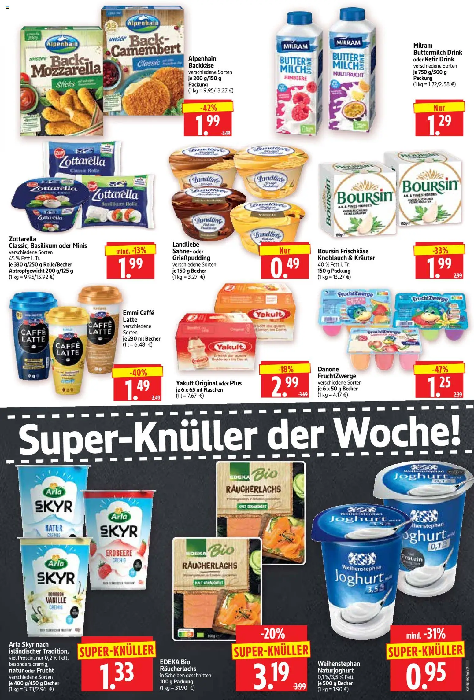 Vorschau von dem Prospekt des Geschäftes HERKULES, gültig ab dem 02.11.2026 - Joghurt, Kefir, Buttermilch, Vanille, Räucherlachs, Milram, Arla skyr, Frischkase