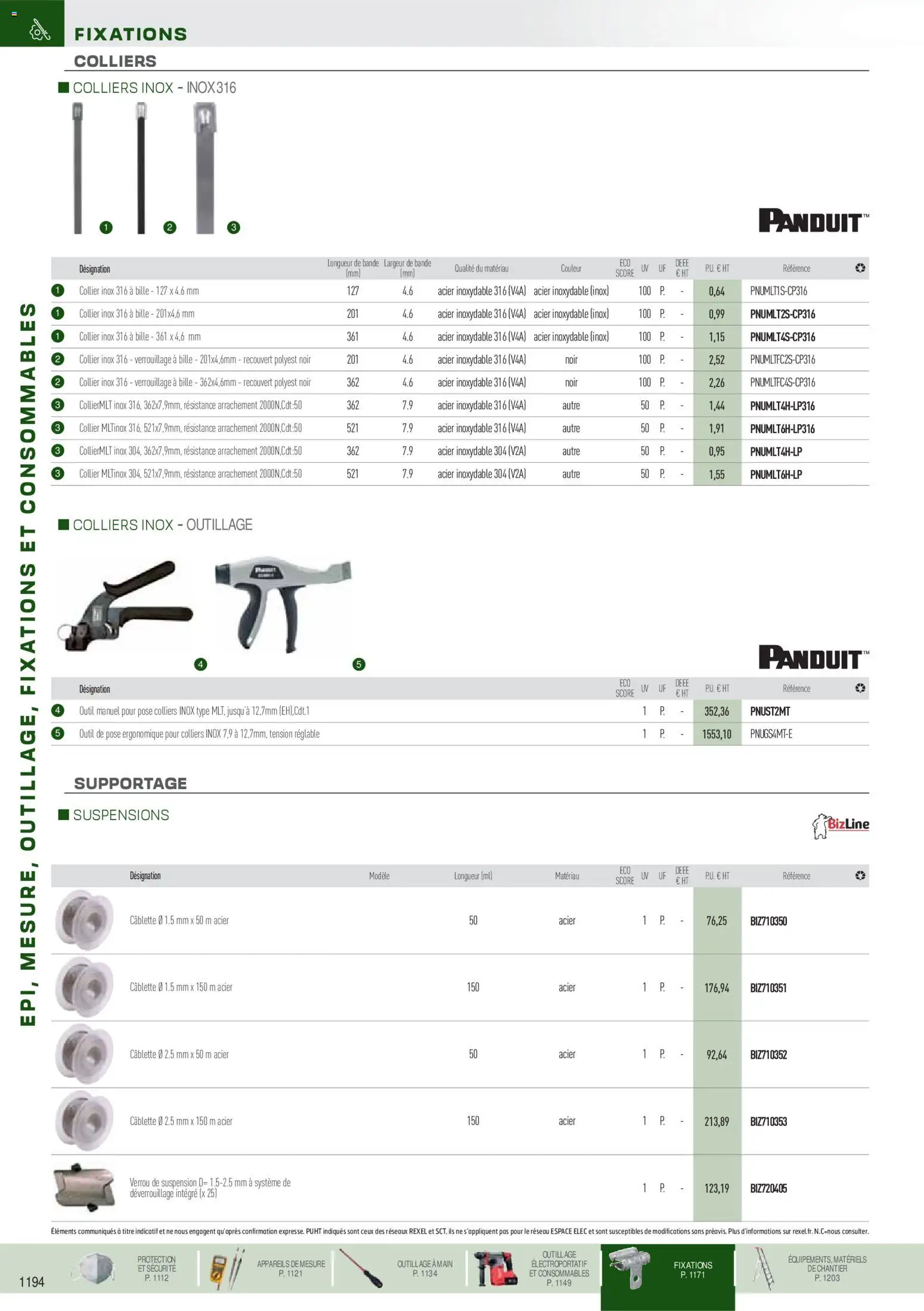 Prévisualisation de Brochure EPI, mesure, outillage, fixations et consommables du magasin Rexel formulaire valide 18/11/2025 - Collier, Suspension, Verrou