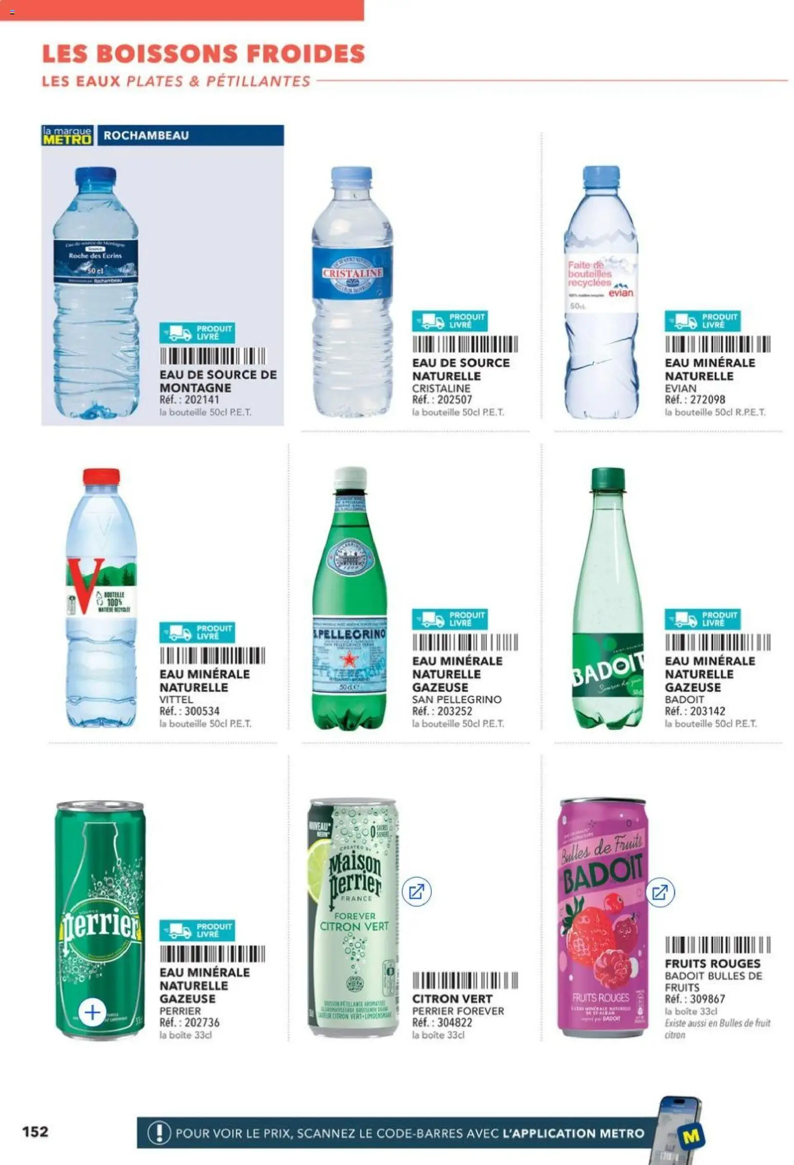Prévisualisation de METRO - Restauration rapide du magasin METRO formulaire valide 14/04/2026 - Citron, Vittel, Citron vert, Bouteille, Badoit, Eau minérale, Eau de source, Eau minérale naturelle