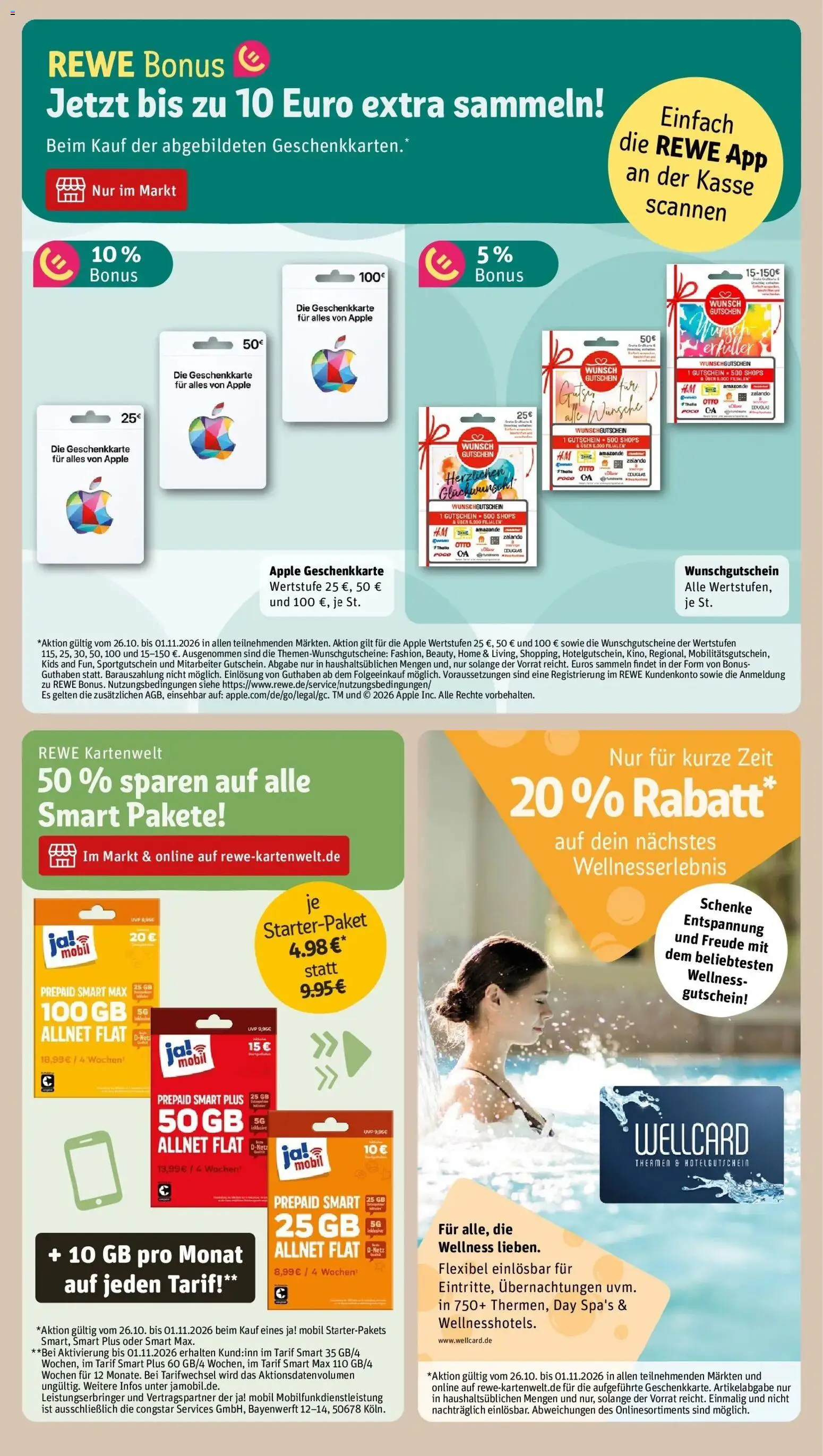 Vorschau von dem Prospekt des Geschäftes Rewe, gültig ab dem 26.10.2026