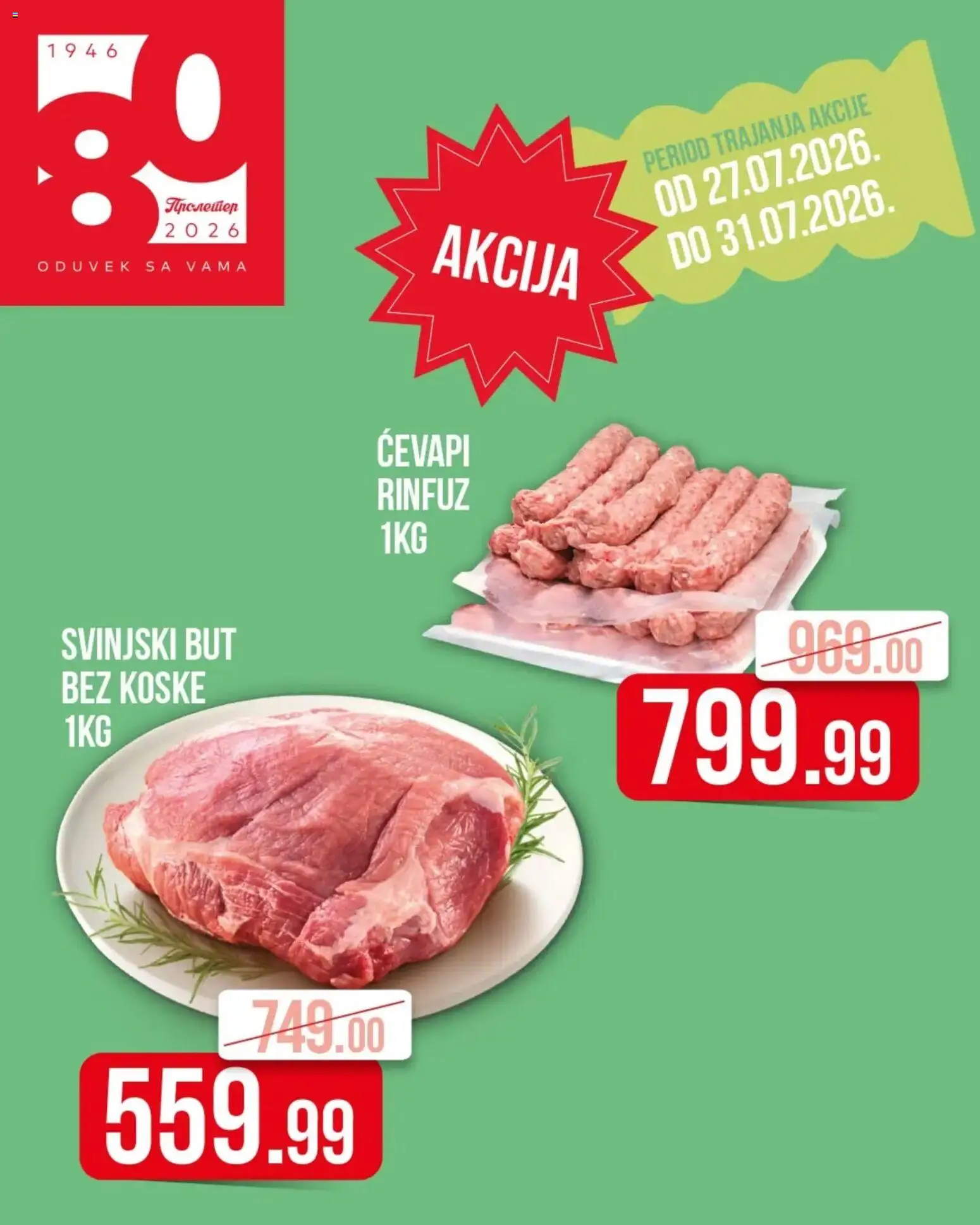 Pregled Metalac Proleter kataloga - važi od 27.07.2026 - Svinjski but