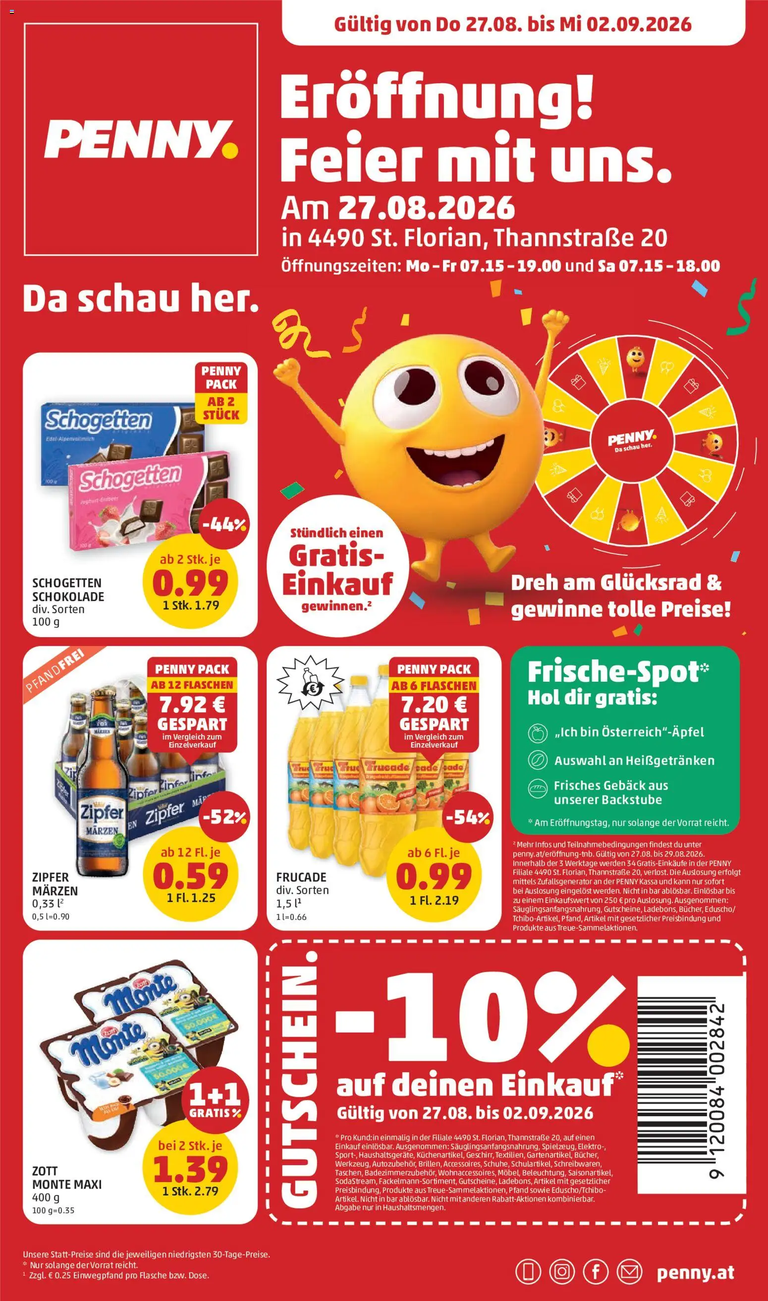 Vorschau der Angebote: Penny Markt Penny Markt Eröffnung in 4490 St. Florian gültig ab 23.08.2026 - Schokolade, Gebäck