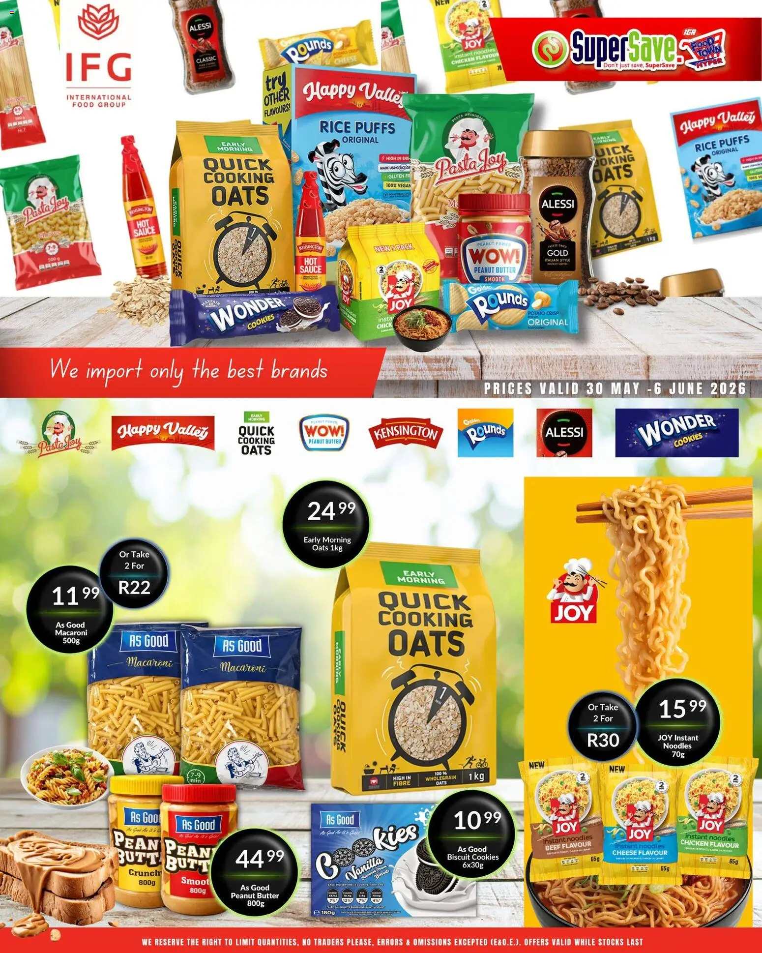 Preview of Super Save flyer valid from 30/05/2026 - Pasta, Cookies, Cheese, Noodles, Peanut butter, Rice, Vanilla, Sauce