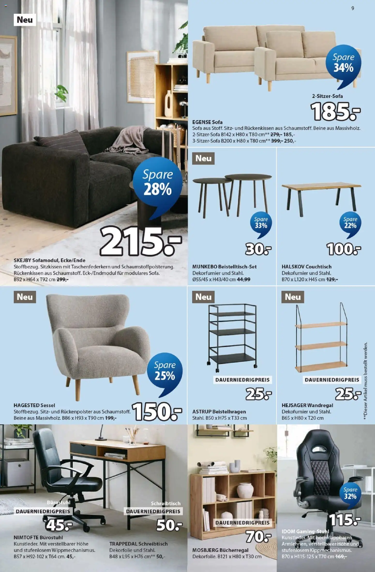 Vorschau von dem Prospekt des Geschäftes JYSK, gültig ab dem 16.08.2026 - Sofa, Couchtisch, Bücherregal, Sessel, Gamingstuhl, Wandregal