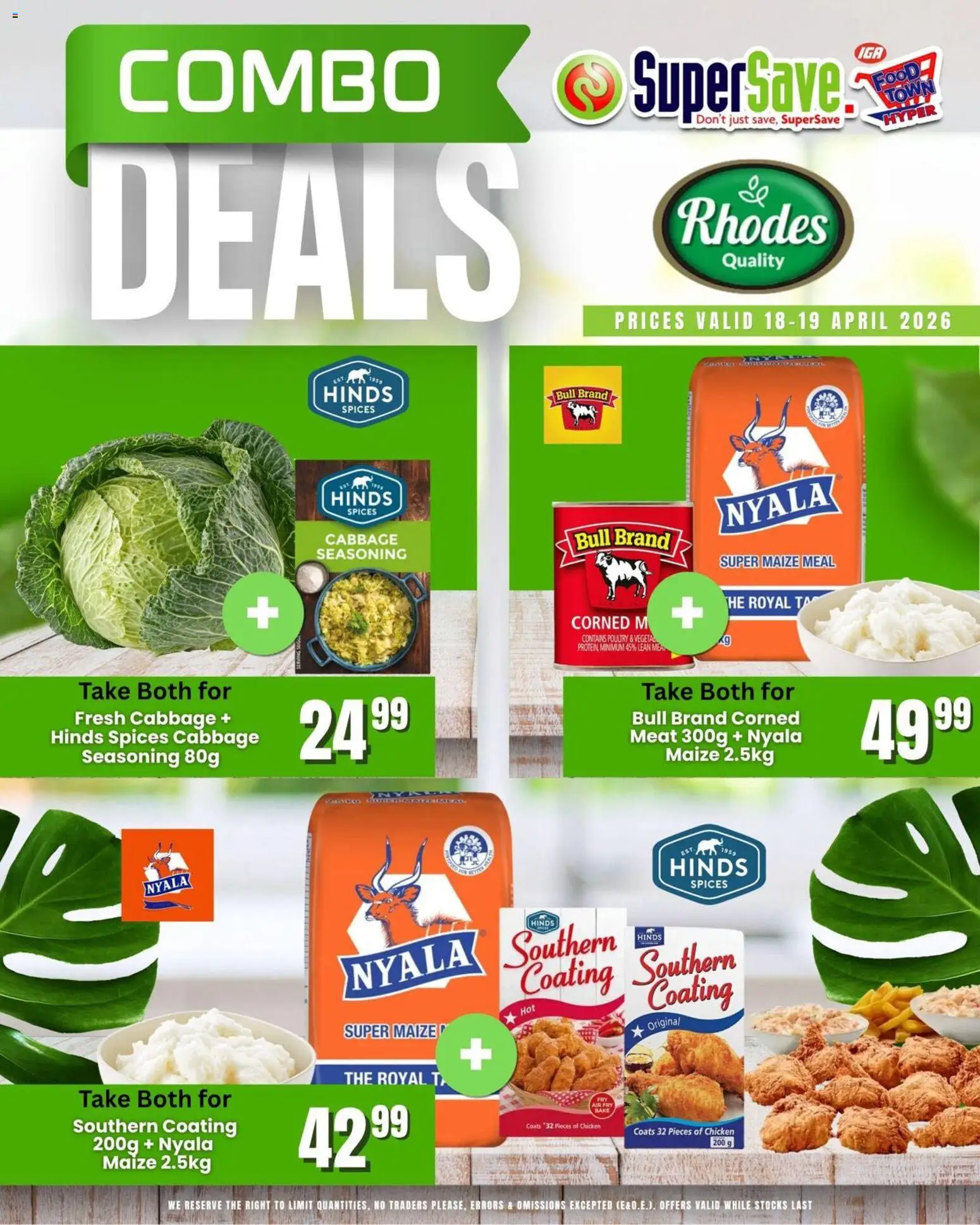 Preview of Super Save flyer valid from 18/04/2026 - Chicken, Maize meal, Spices, Poultry, Seasoning