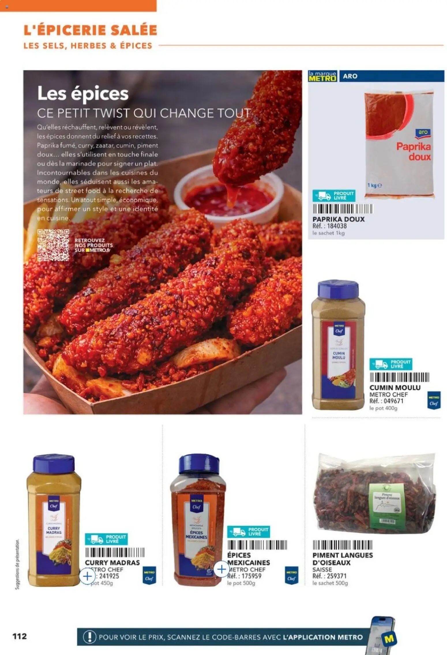 Prévisualisation de METRO - Restauration rapide du magasin METRO formulaire valide 14/04/2026 - Livre, Paprika, Curry, Cumin, Épices, Piment