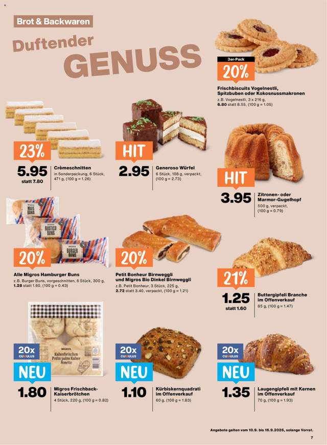 Neue Migros Aktionen ab 10.09.