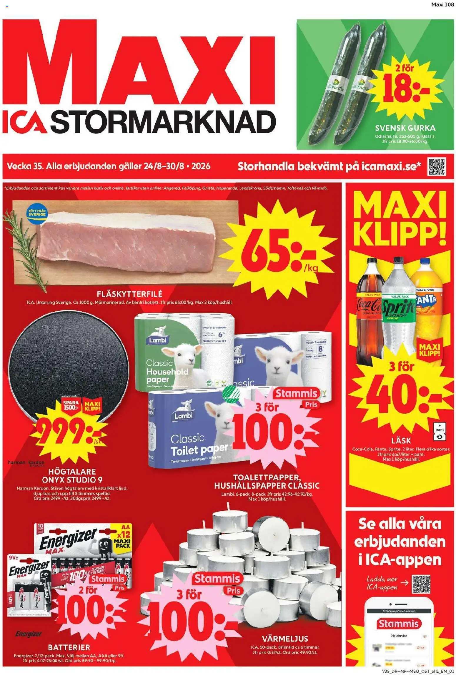Förhandsgranska reklamblad ICA Maxi erbjudanden från butik ICA Maxi gäller från 24/08/2026