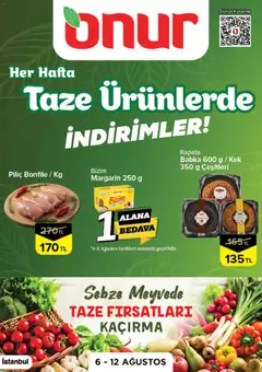 Onur Market Onur Market - Taze Ürünlerde İndirimler 06.08.2026 - Broşürünün önizlemesi