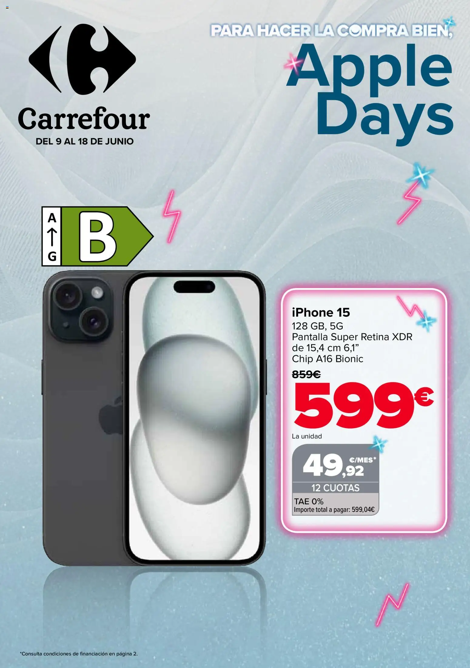 Vista previa del folleto de la tienda Carrefour válido desde el 09/06/2026 - Apple, Iphone