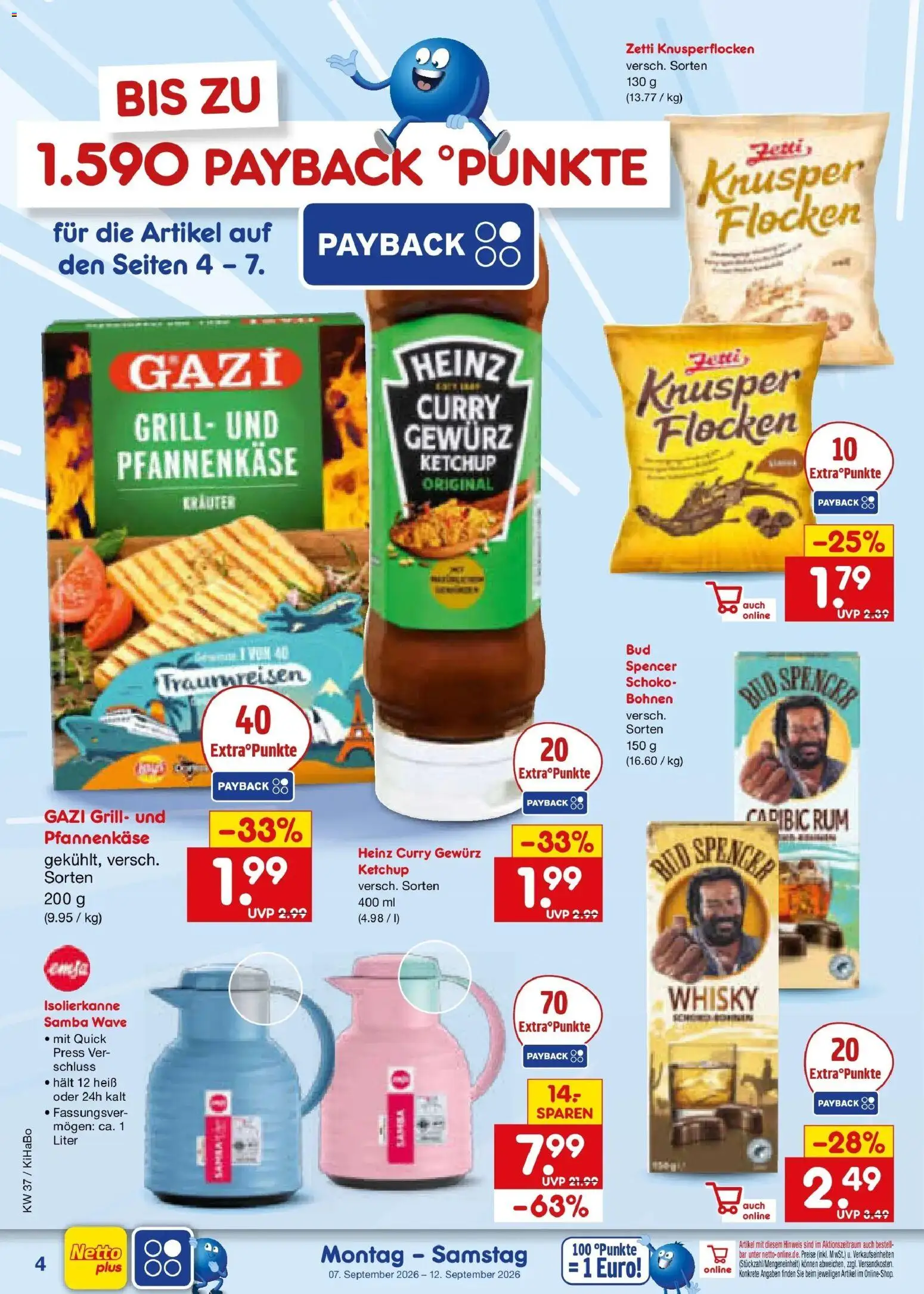 Vorschau von dem Prospekt des Geschäftes Netto Marken-Discount, gültig ab dem 07.09.2026 - Grill, Whisky, Rum, Ketchup, Flocken