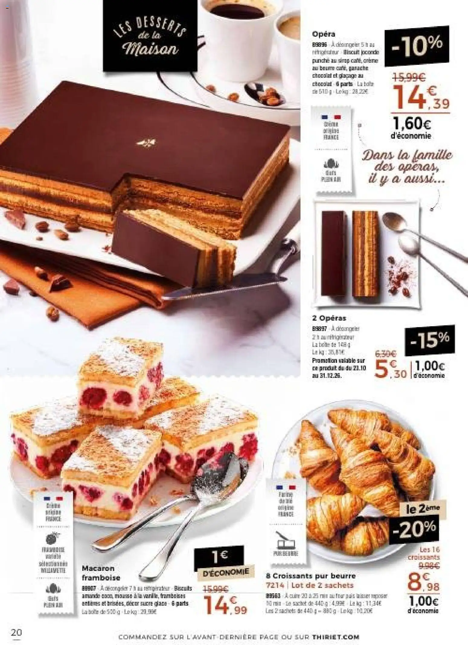 Prévisualisation de Thiriet catalogue livraison à domicile du magasin Thiriet formulaire valide 23/10/2026 - Chocolat, Amande, Beurre, Sucre, Framboise, Sirop