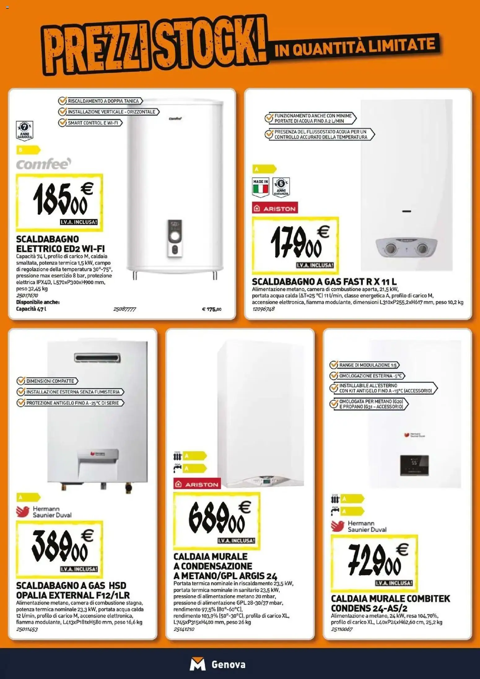 Anteprima dell'opuscolo TECNOMAT catalogo Genova dal negozio TECNOMAT valido da 29/10/2026 - Acqua, Caldaia, Scaldabagno, Tanica