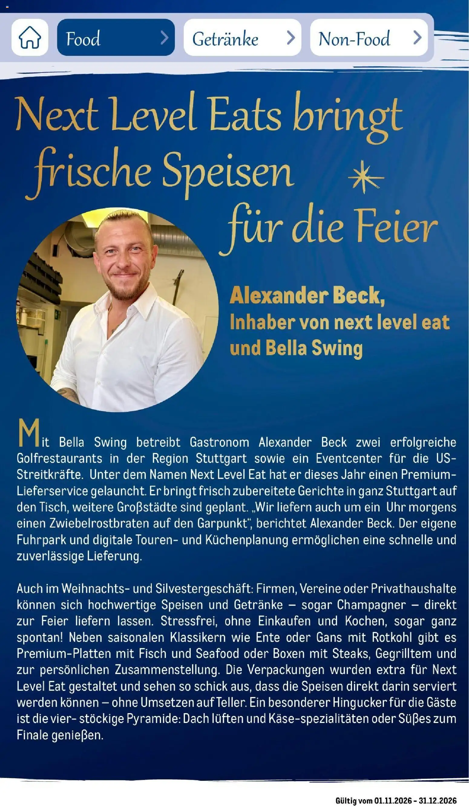 Vorschau von dem Prospekt des Geschäftes Metro, gültig ab dem 01.11.2026 - Uhr, Gerichte, Fisch, Ente, Rotkohl