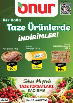 Onur Market Onur Market - Taze Ürünlerde İndirimler 20.08.2026 - Broşürünün önizlemesi