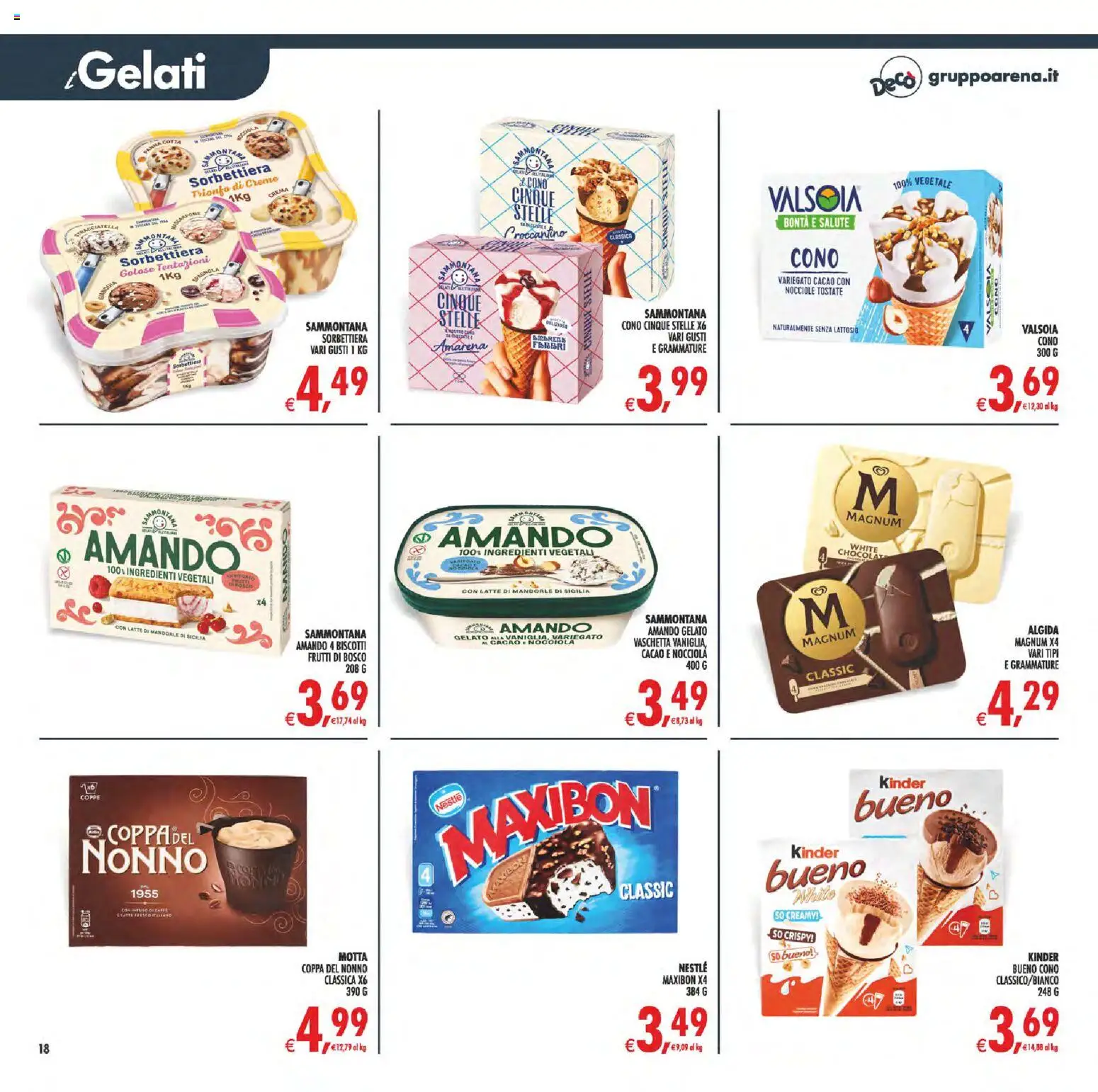 Anteprima dell'opuscolo Decò volantino Maxistore, Supermercati Lipari dal negozio Decò valido da 01/09/2026 - Gelato, Biscotti, Stracciatella, Mandorle, Nocciole, Magnum, Amarena, Ingredienti