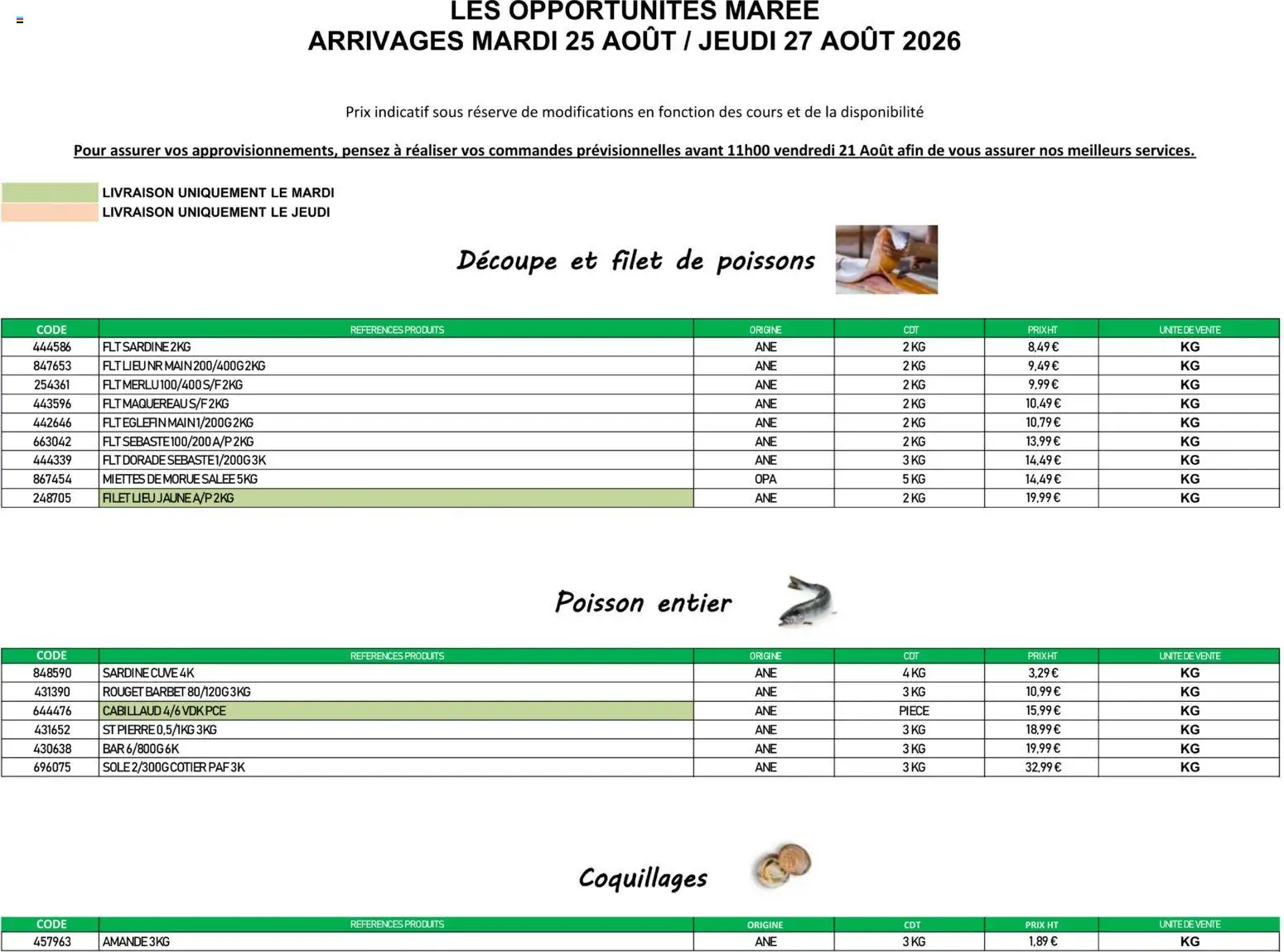 Prévisualisation de Promocash Opportunités Marée du magasin Promocash formulaire valide 25/08/2026