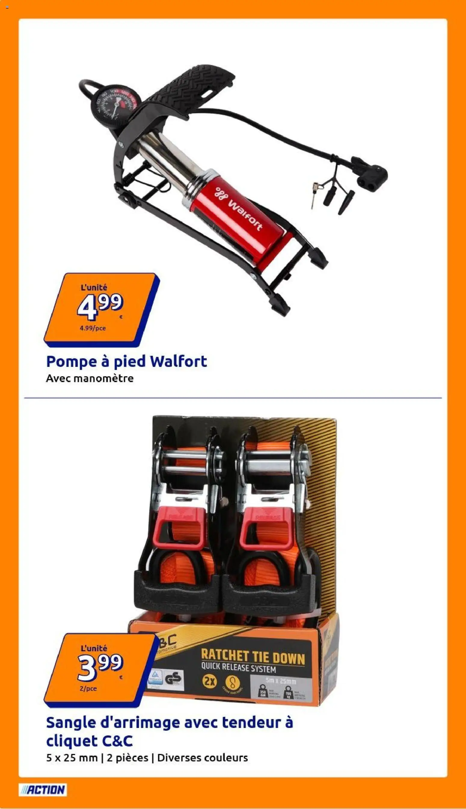 Prévisualisation de Action catalogue du magasin Action formulaire valide 28/10/2026 - Manomètre, Pompe a pied