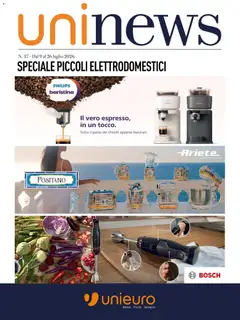 Anteprima dell'opuscolo Unieuro volantino Piccoli Elettrodomestici dal negozio Unieuro valido da 09/07/2026