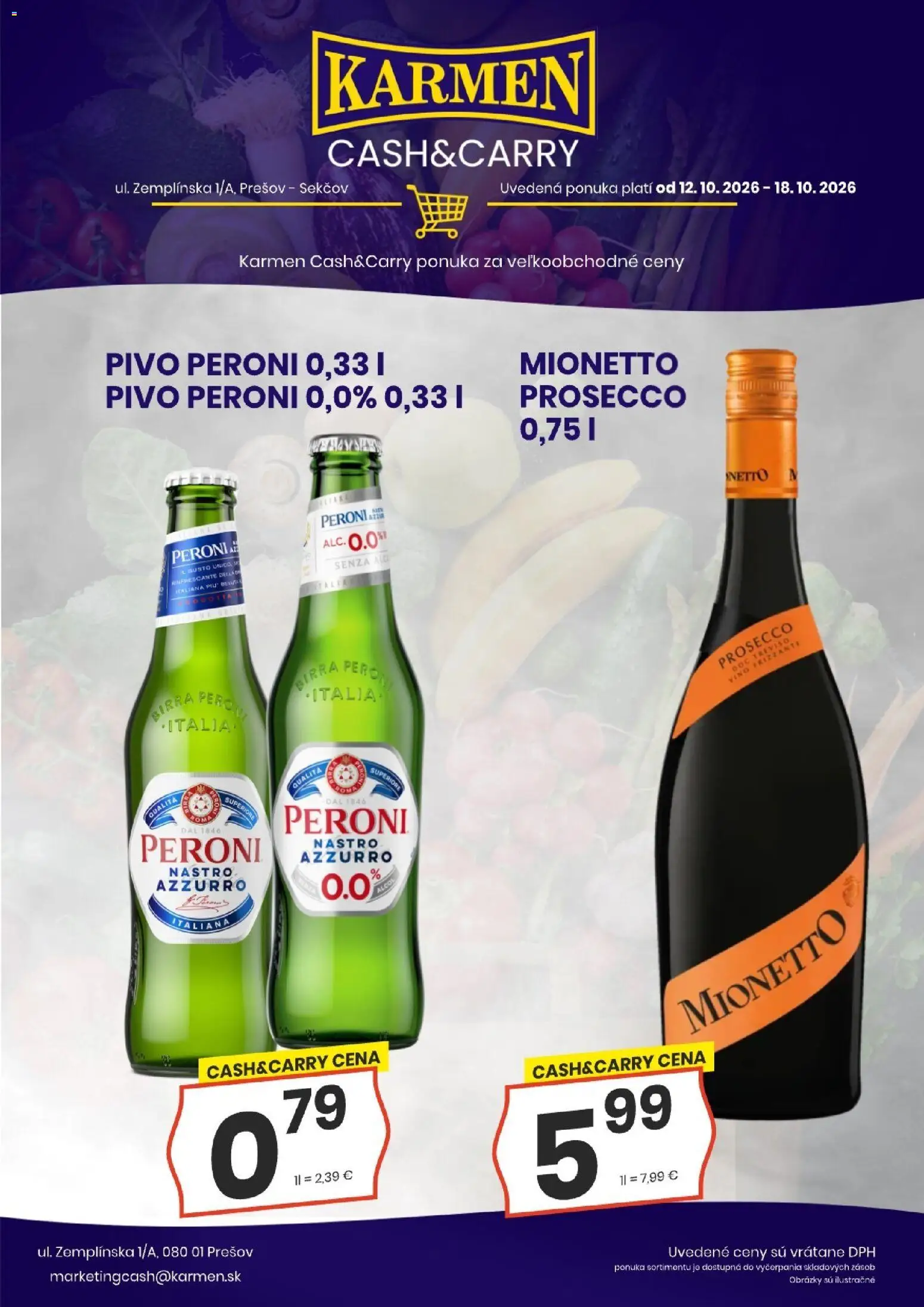 Náhľad KARMEN CBA letáku platného od 12.10.2026 - Pivo, Prosecco, Mionetto Prosecco