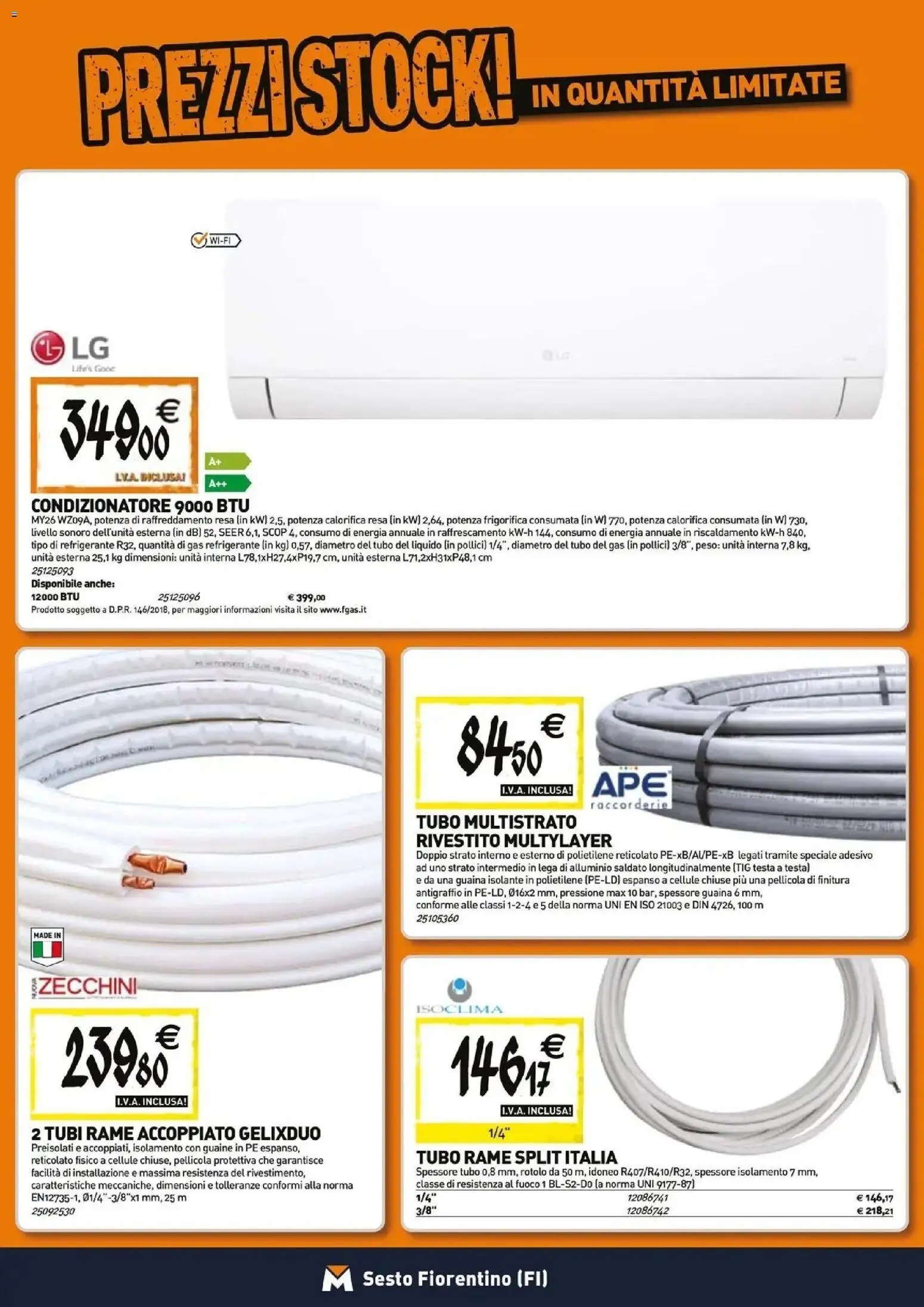 Anteprima dell'opuscolo TECNOMAT catalogo Sesto Fiorentino dal negozio TECNOMAT valido da 27/08/2026 - Condizionatore, Tubi, Rame, Alluminio, Tubo, Pellicola