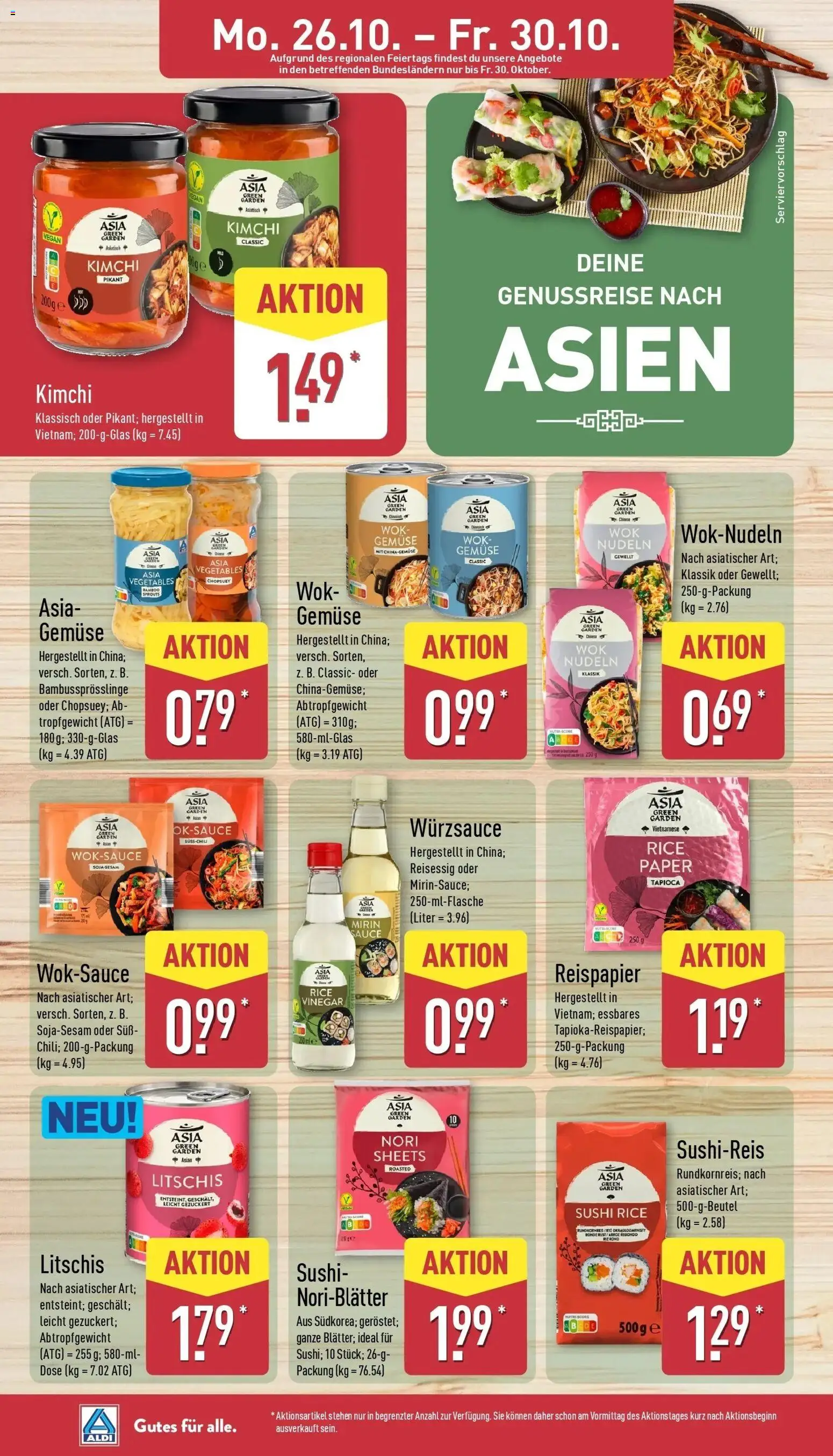 Vorschau von dem Prospekt des Geschäftes Aldi, gültig ab dem 26.10.2026