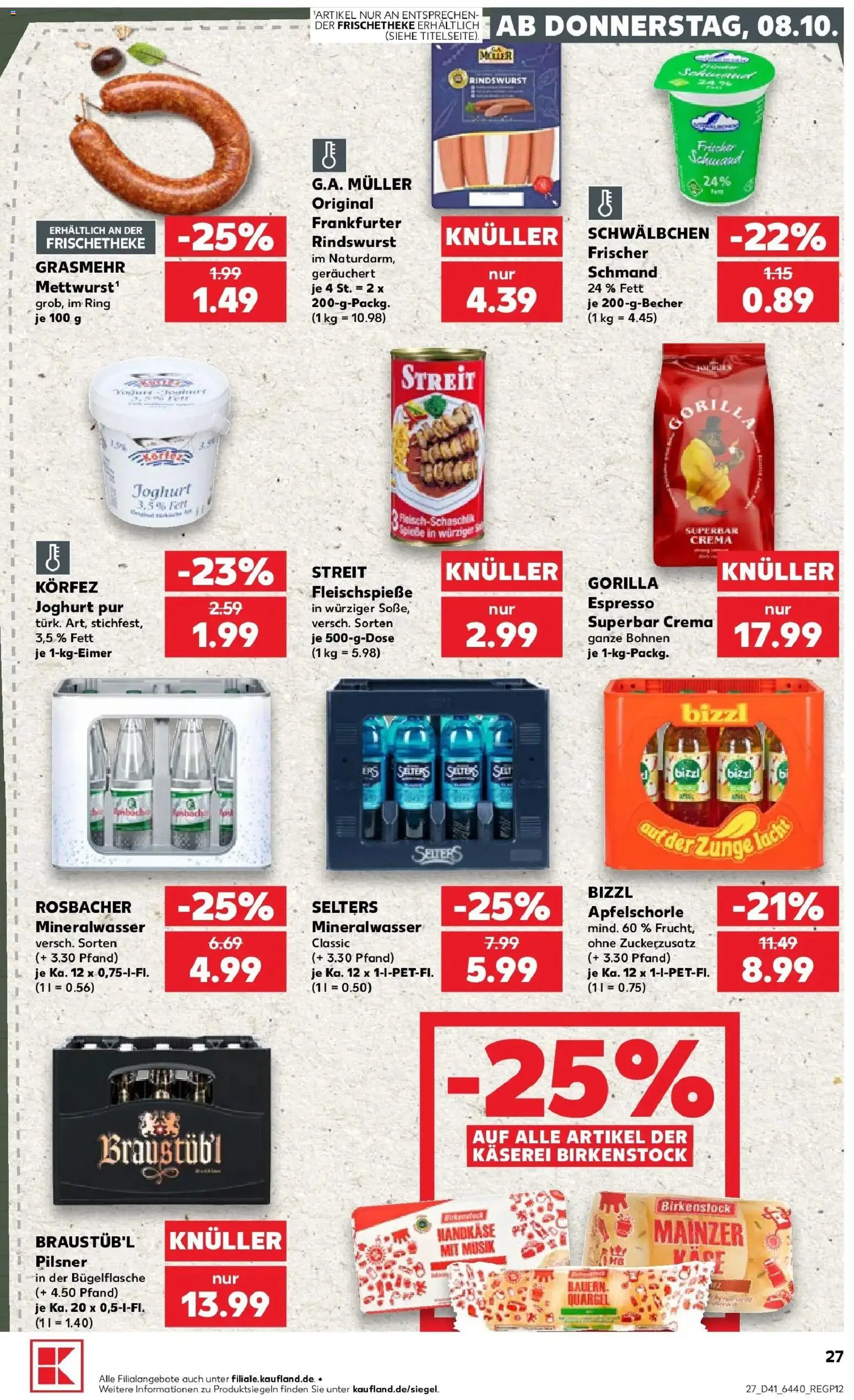 Vorschau von dem Prospekt des Geschäftes Kaufland, gültig ab dem 08.10.2026 - Joghurt, Mineralwasser