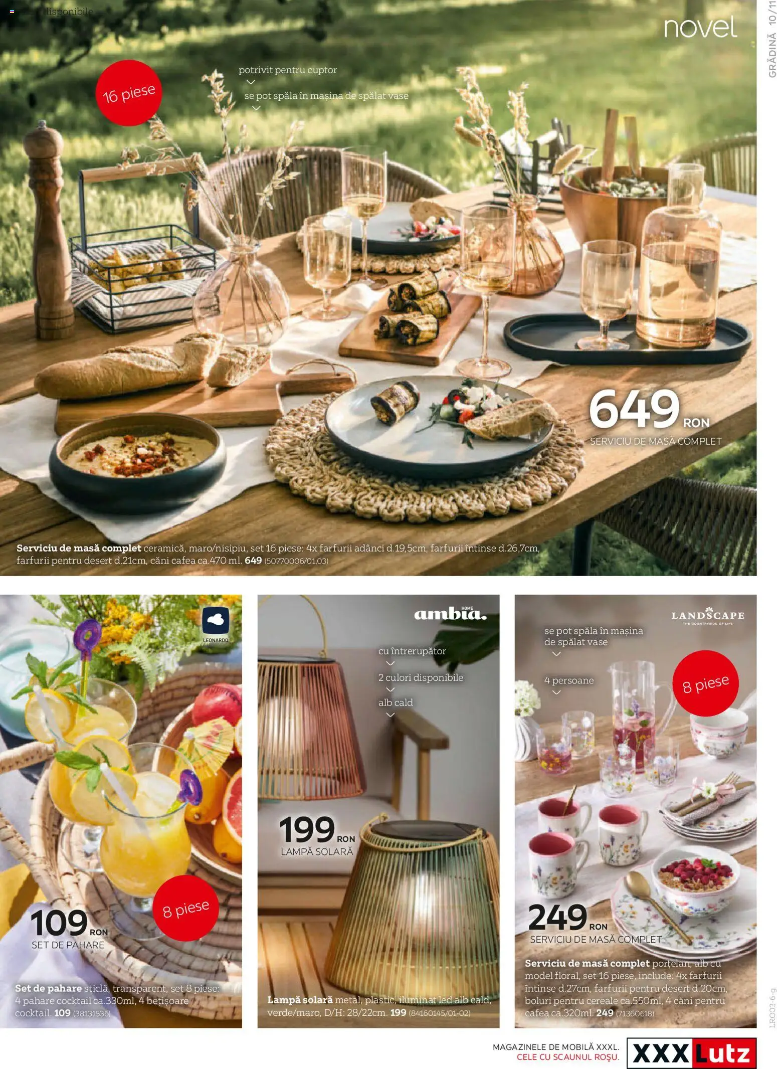 Previzualizarea de cataloage: XXXLutz XXXLutz Catalog grădină valabil de la 09.03.2026 - Mașină De Spălat, Cocktail, Lampă, Cereale, Desert, LED, Pahare, Solara