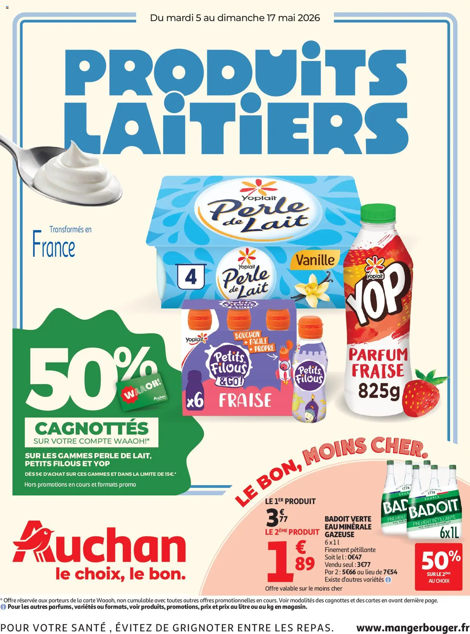 Voorbeeld van Auchan Produits laitiers van winkel Auchan geldig vanaf 05/05/2026