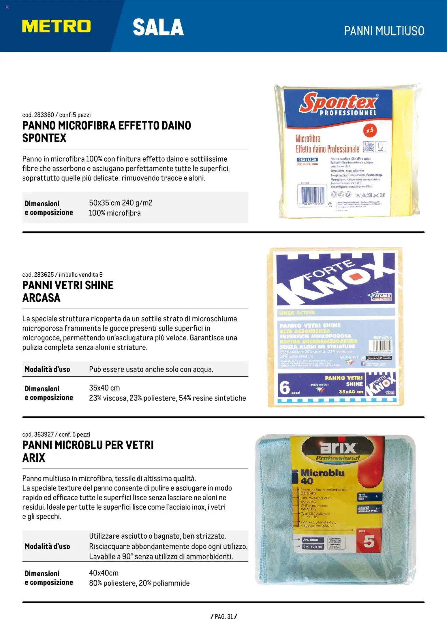 Anteprima dell'opuscolo Metro volantino Detergenza dal negozio Metro valido da 04/06/2026 - Lavatrice, Top, Panni, Panno microfibra