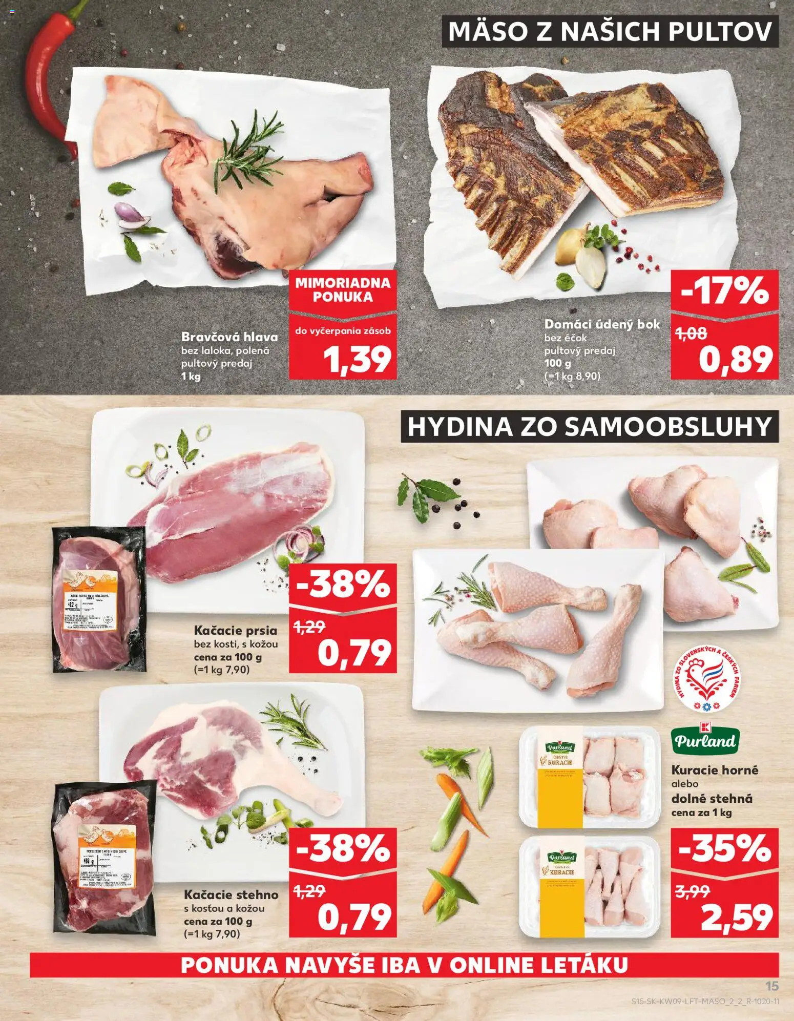 Náhľad Kaufland letáku platného od 26.02.2026 - Mäso, Kačacie prsia, Hydina, Stehná