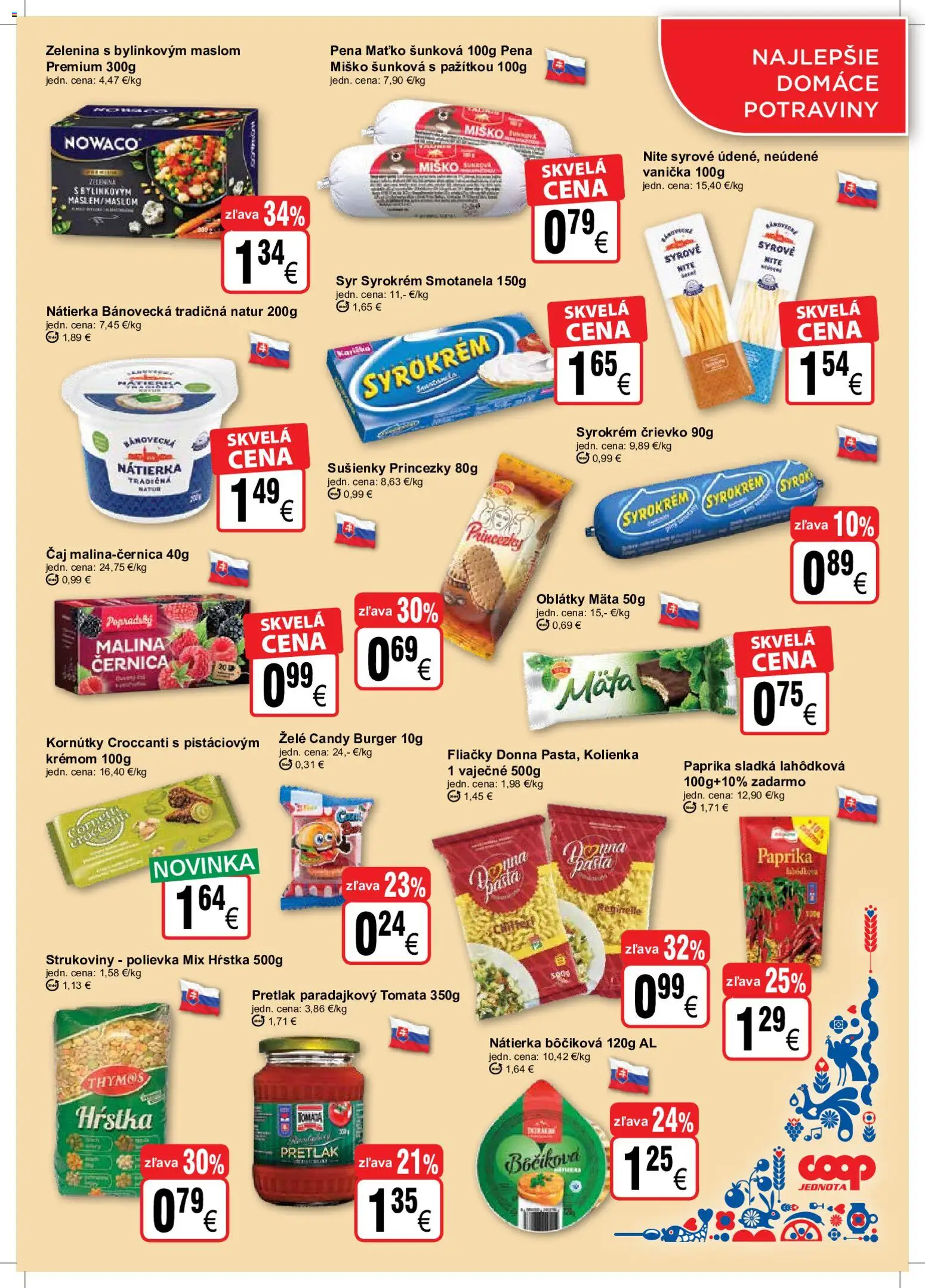Náhľad COOP Jednota letáku platného od 23.09.2026 - Paprika, Syr, Pretlak, Zelenina, Čaj, Nátierka, Pena, Štrukoviny