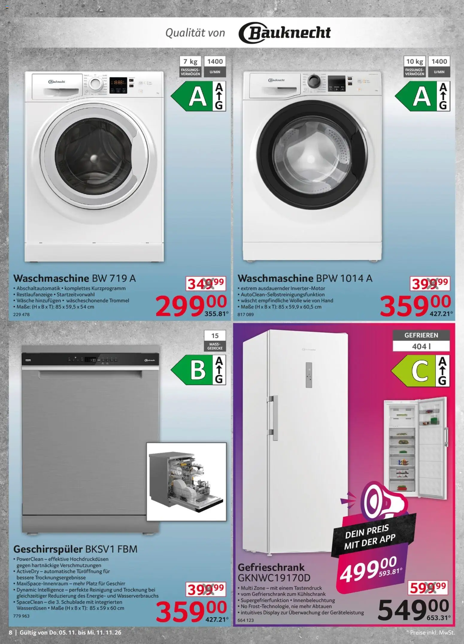 Vorschau von dem Prospekt des Geschäftes Selgros, gültig ab dem 05.11.2026 - Waschmaschine, Kühlschrank, Gefrierschrank, Geschirrspüler