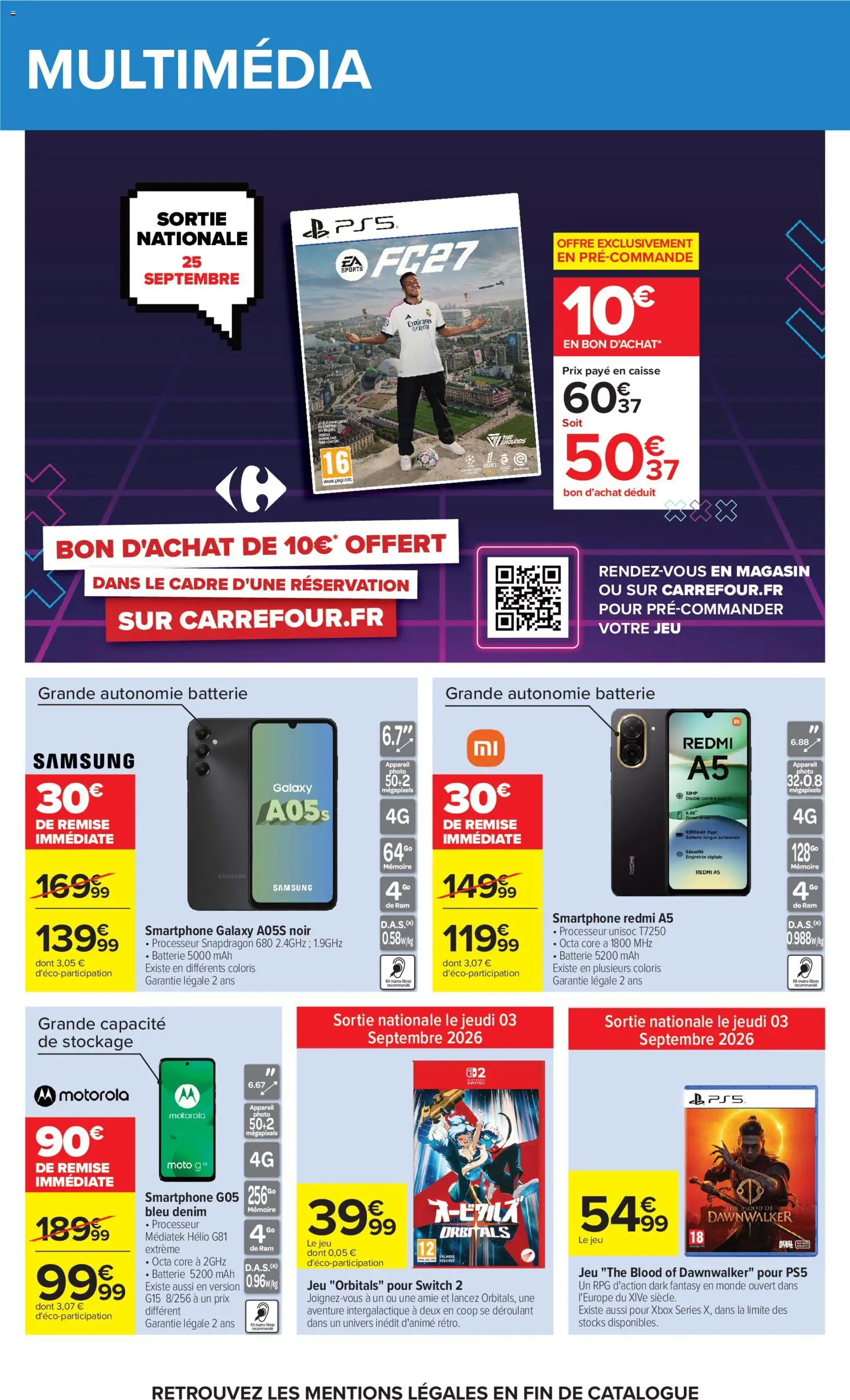 Prévisualisation de Carrefour Market Petit dejeuner du magasin Carrefour Market formulaire valide 01/09/2026 - Xbox, Appareil photo, Smartphone, Batterie, Thé, Cadre, Caméra