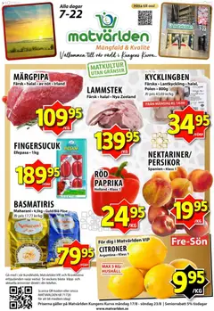 Förhandsgranska reklamblad Matvärlden erbjudanden från butik Matvärlden gäller från 17/08/2026