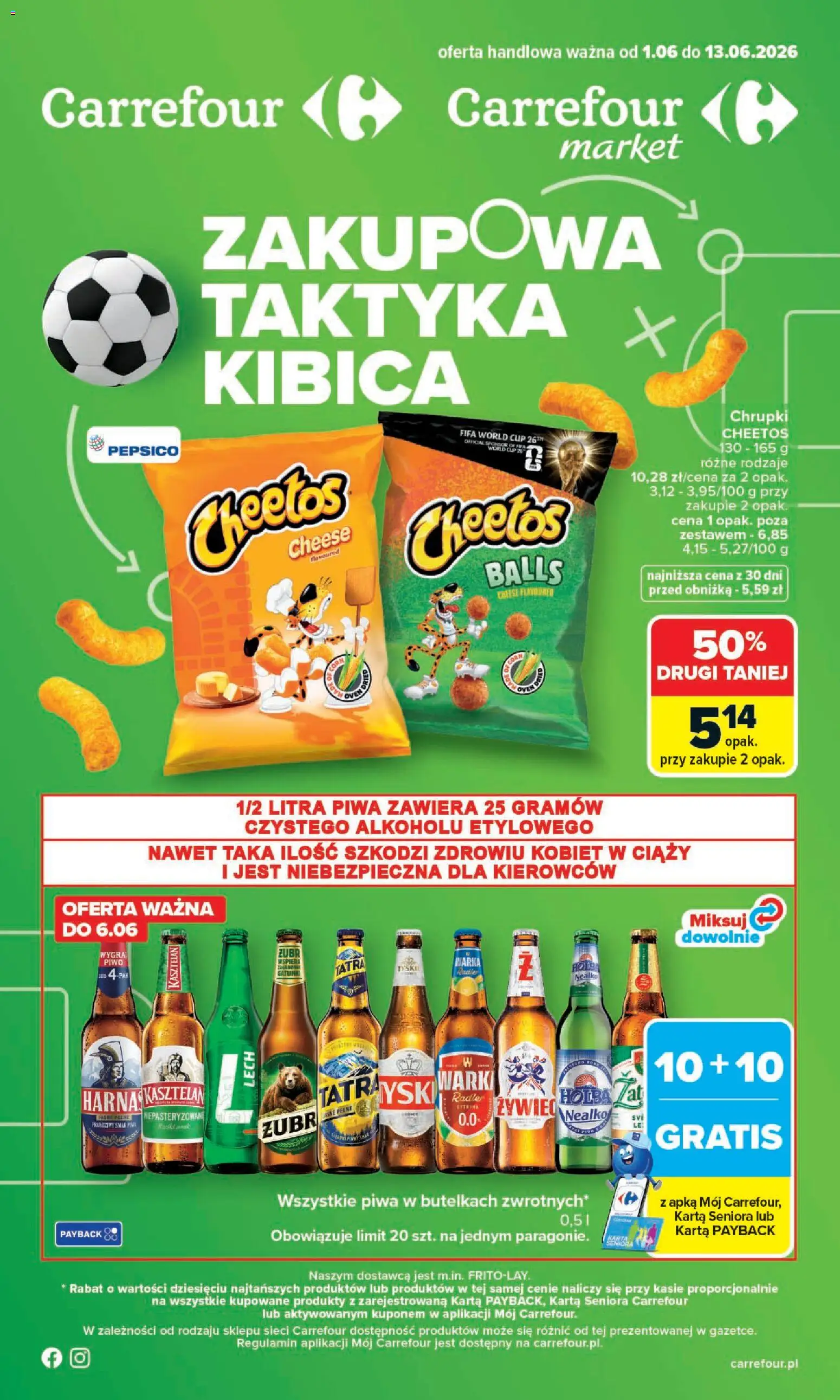 Pogląd gazetki "Carrefour gazetka - Zakupowa taktyka kibica" ze sklepu Carrefour ważnej od 01.06.2026