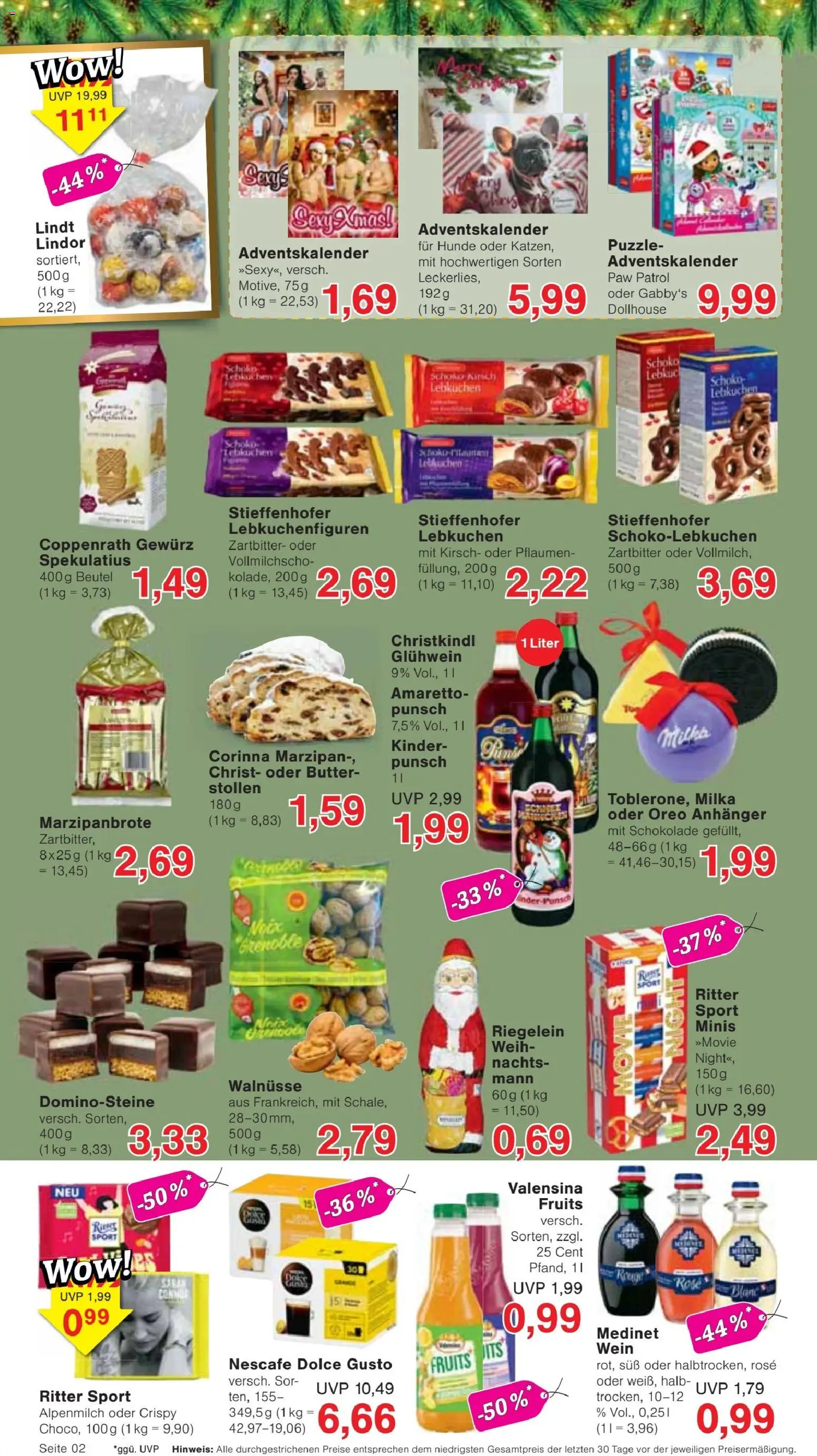 Vorschau von dem Prospekt des Geschäftes Jawoll, gültig ab dem 02.11.2026 - Butter, Schokolade, Lindt, Wein, Pflaumen, Nescafe, Lindor, Valensina