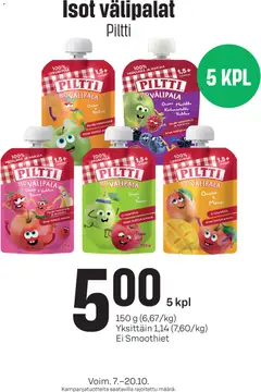 Kaupan Prisma Prisma Piltti esikatselu, voimassa 07/10/2026