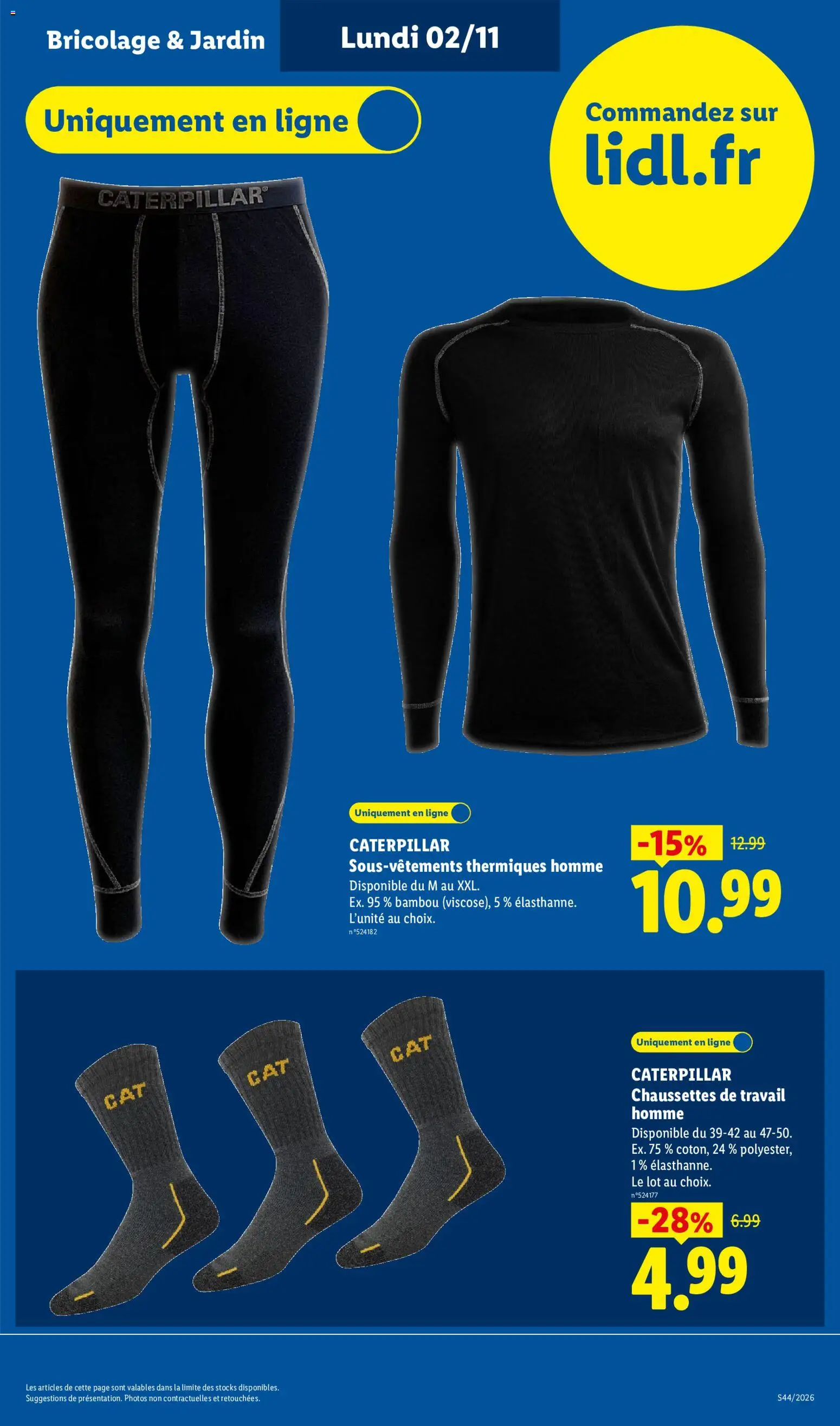 Prévisualisation de LIDL catalogue du magasin LIDL formulaire valide 29/10/2026 - Bricolage, Bambou, Chaussettes, Chaussettes de travail, Sous-vêtements, Sous-vêtements thermiques