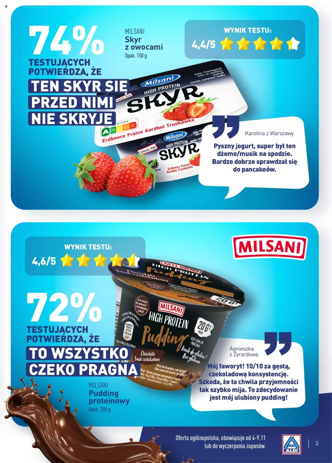 Pogląd gazetki "Wielki test" ze sklepu Aldi ważnej od 04.11.2024