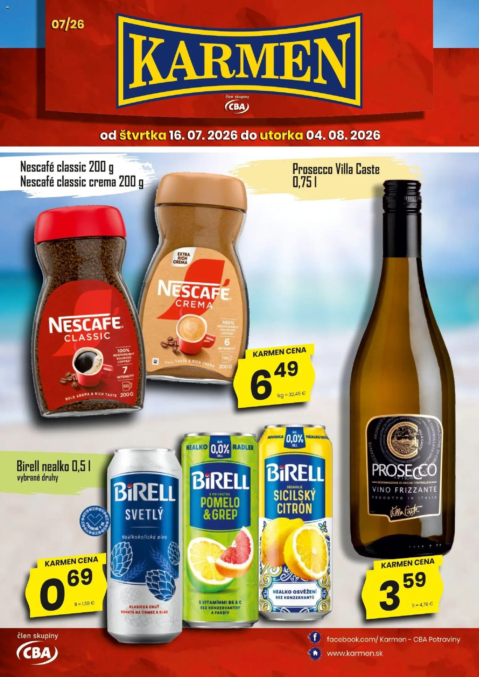 Náhľad KARMEN CBA letáku platného od 16.07.2026