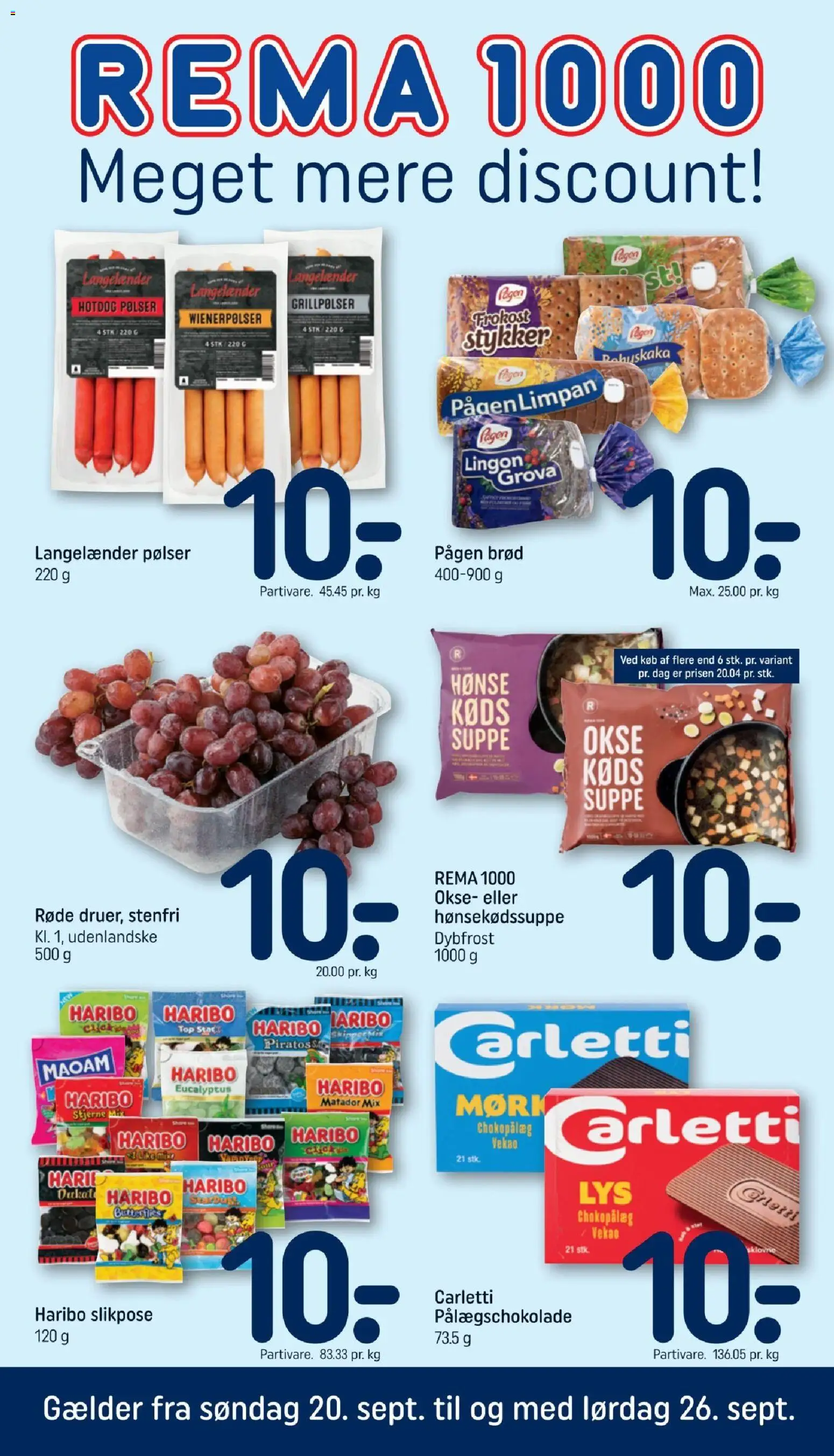 Eksempel på tilbudsavis Rema 1000 - Tilbudsavis uge 39 fra butik Rema 1000 gyldig fra 20/09/2026