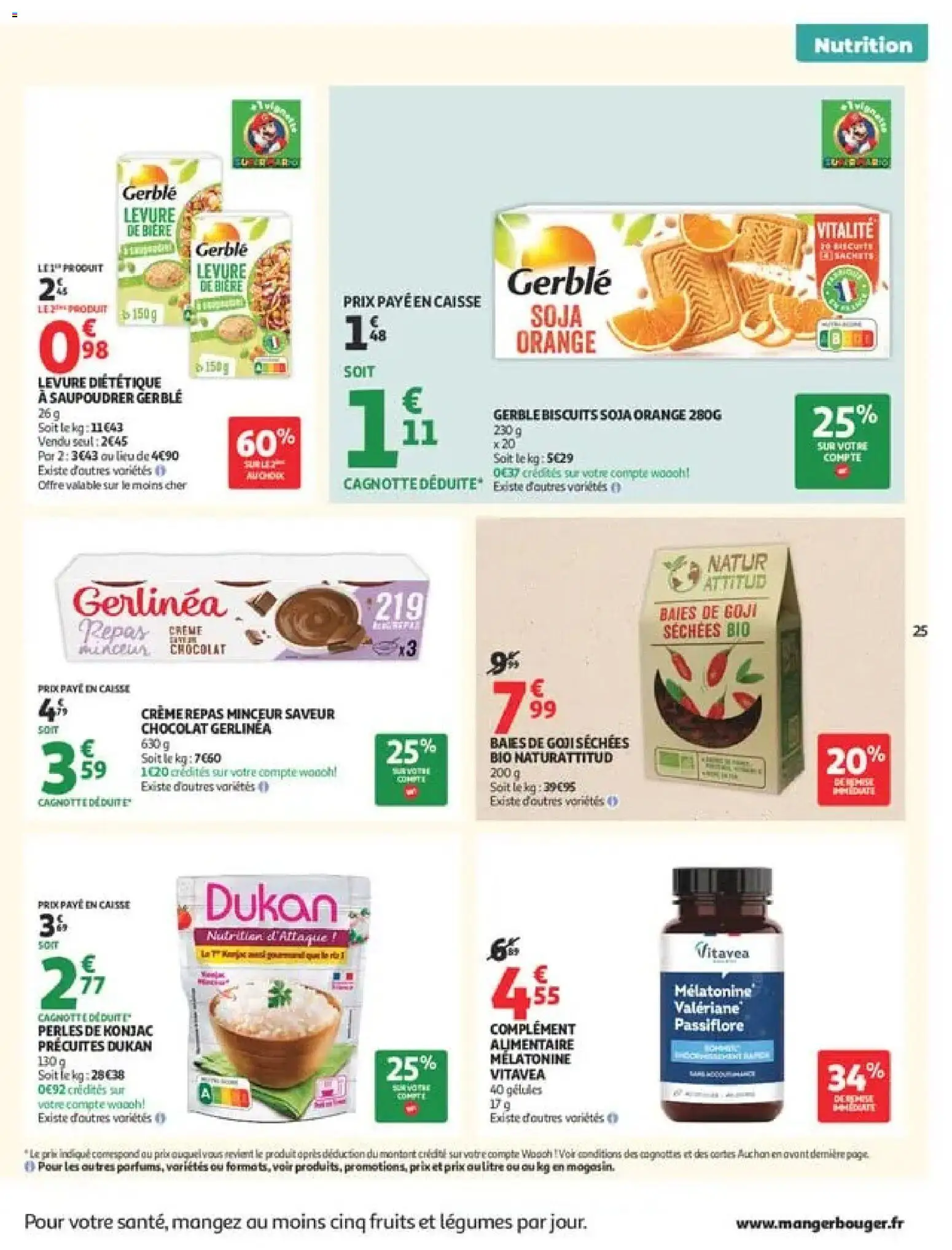 Prévisualisation de Auchan Tops rentrée supers du magasin Auchan formulaire valide 01/09/2026 - Orange, Chocolat, Fruits, Passiflore, Bière, Crème, Biscuits, Baies de goji