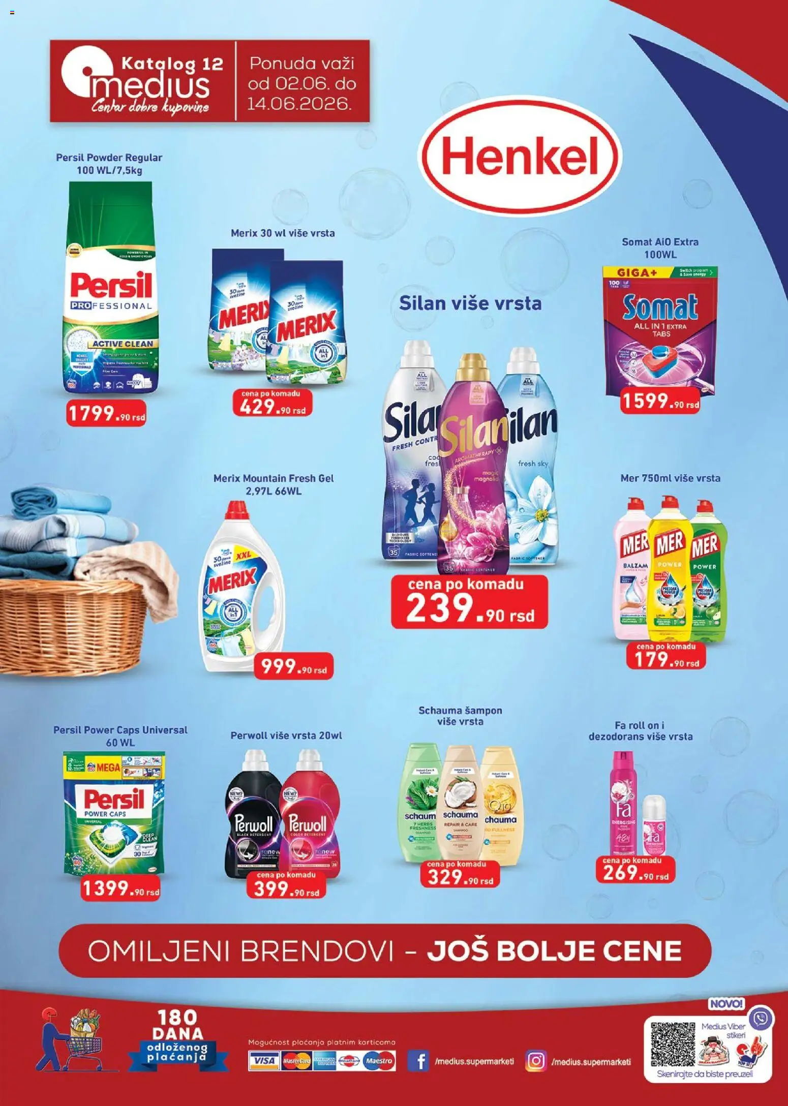 Pregled Medius kataloga - važi od 02.06.2026 - Dezodorans, Perwoll, Persil, Šampon, Somat, Silan, Balzam