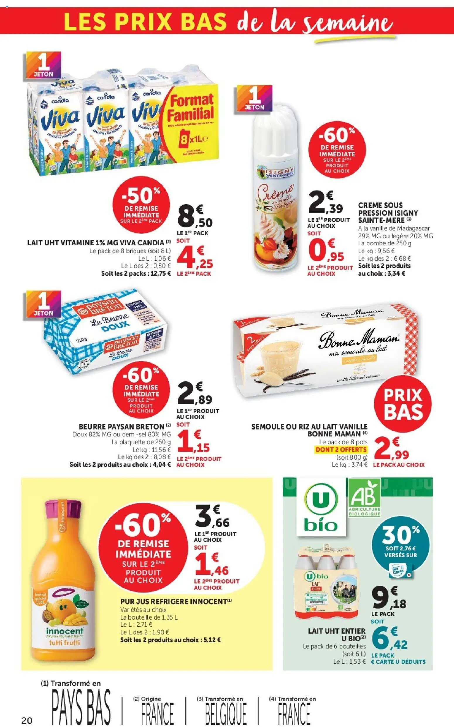 Prévisualisation de Super U catalogue du magasin Super U formulaire valide 08/09/2026 - Lait, Beurre, Vanille, Crème, Briques, Bouteille, Jus, Candia