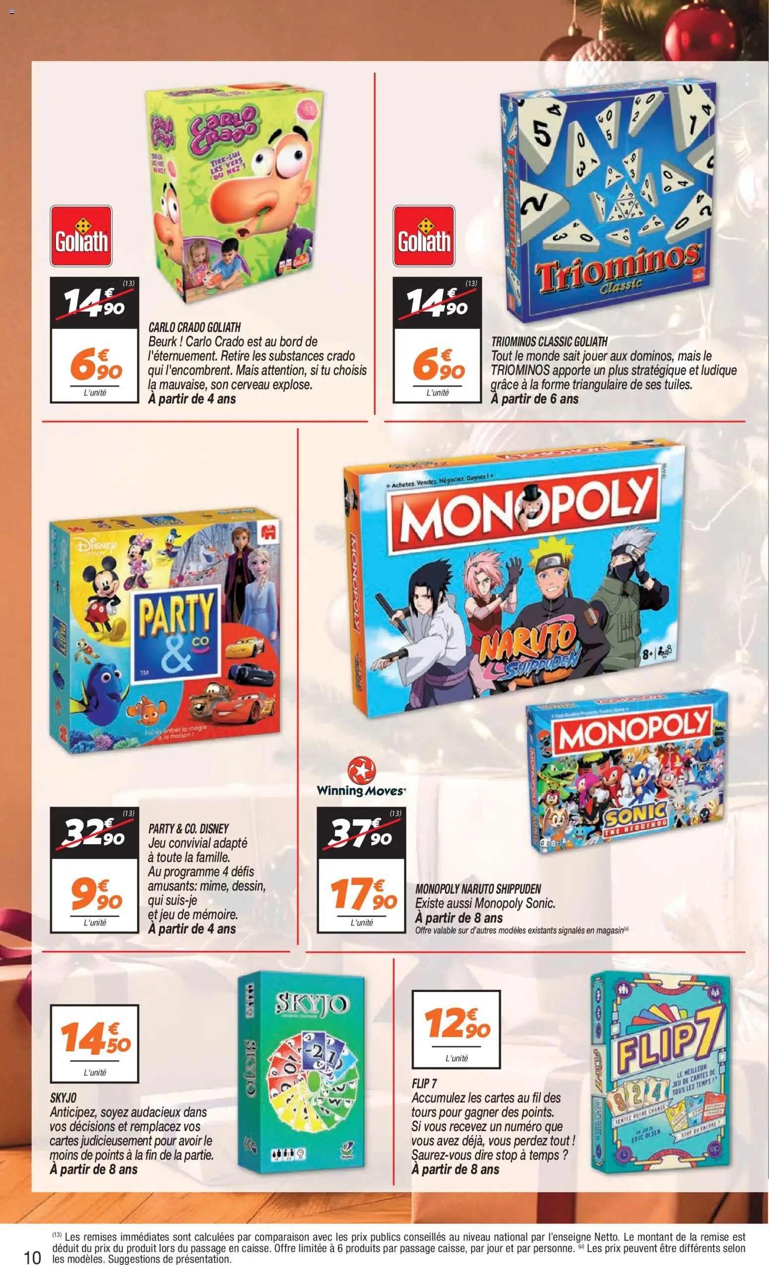 Prévisualisation de Netto - Jouets noël du magasin Netto formulaire valide 03/11/2026 - Skyjo, Mais, Thé