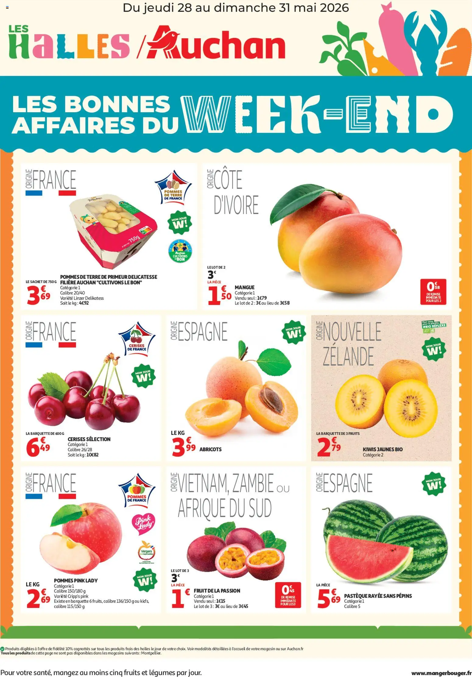 Voorbeeld van Auchan Week-end dans votre hyper van winkel Auchan geldig vanaf 28/05/2026 - La, Fruit