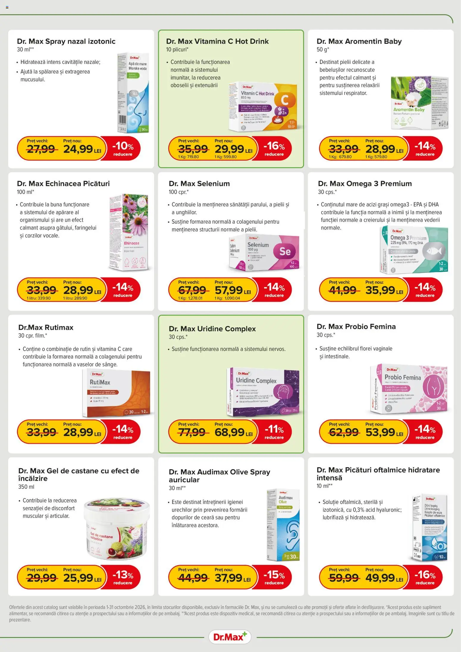Previzualizarea de cataloage: Dr.Max Dr.Max Catalog valabil de la 01.10.2026 - Apă, Omega, Baby, Premium
