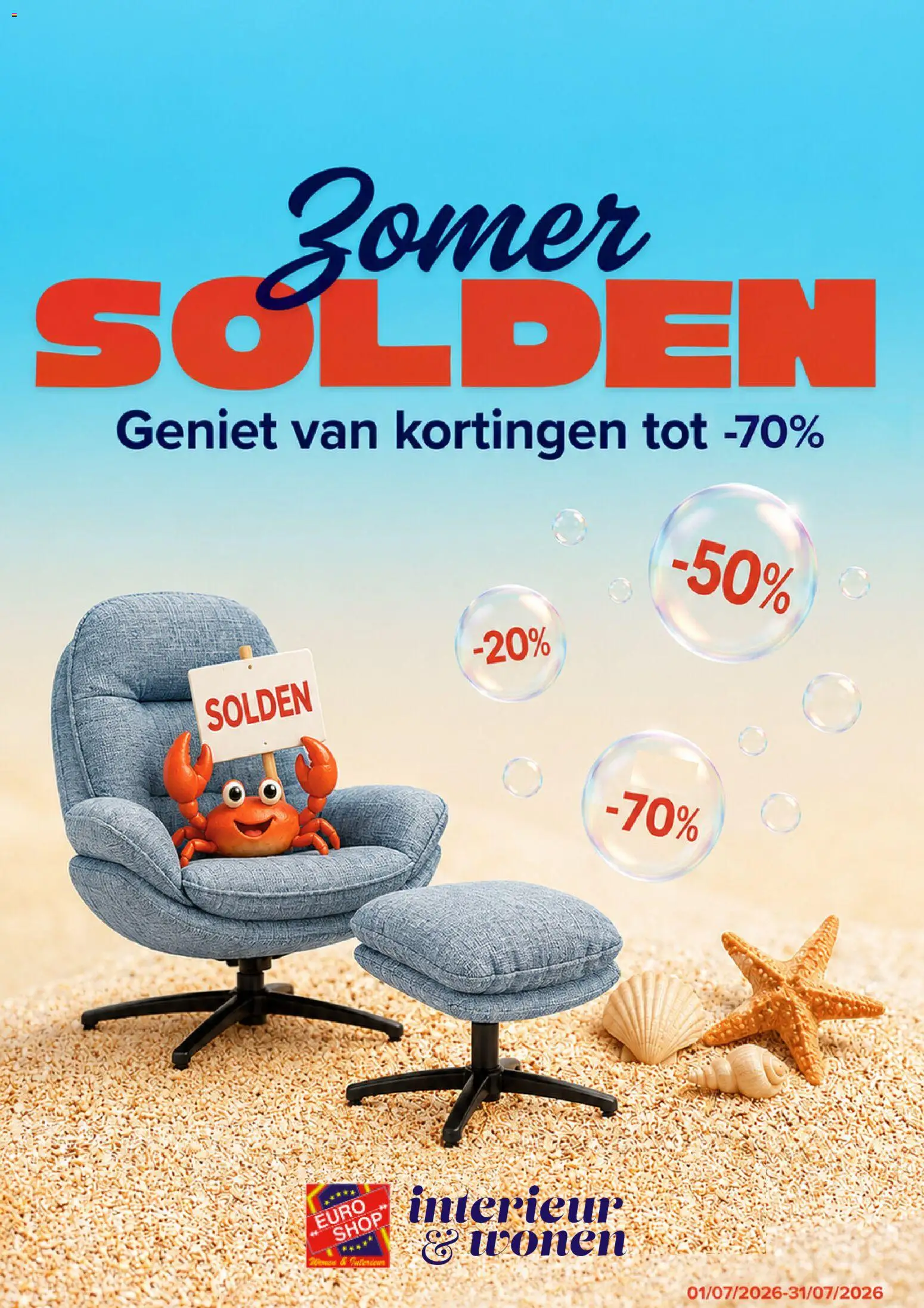 Voorbeeld van Euro Shop Zomersolden Interieur van winkel Euro Shop geldig vanaf 01/07/2026