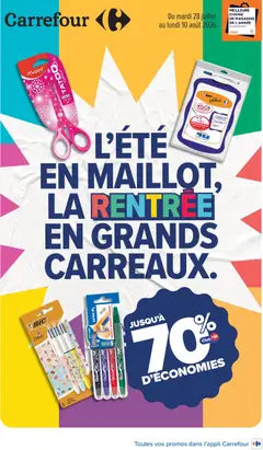 Prévisualisation de Carrefour L'été en maillot, la rentrée en grands carreaux du magasin Carrefour formulaire valide 28/07/2026
